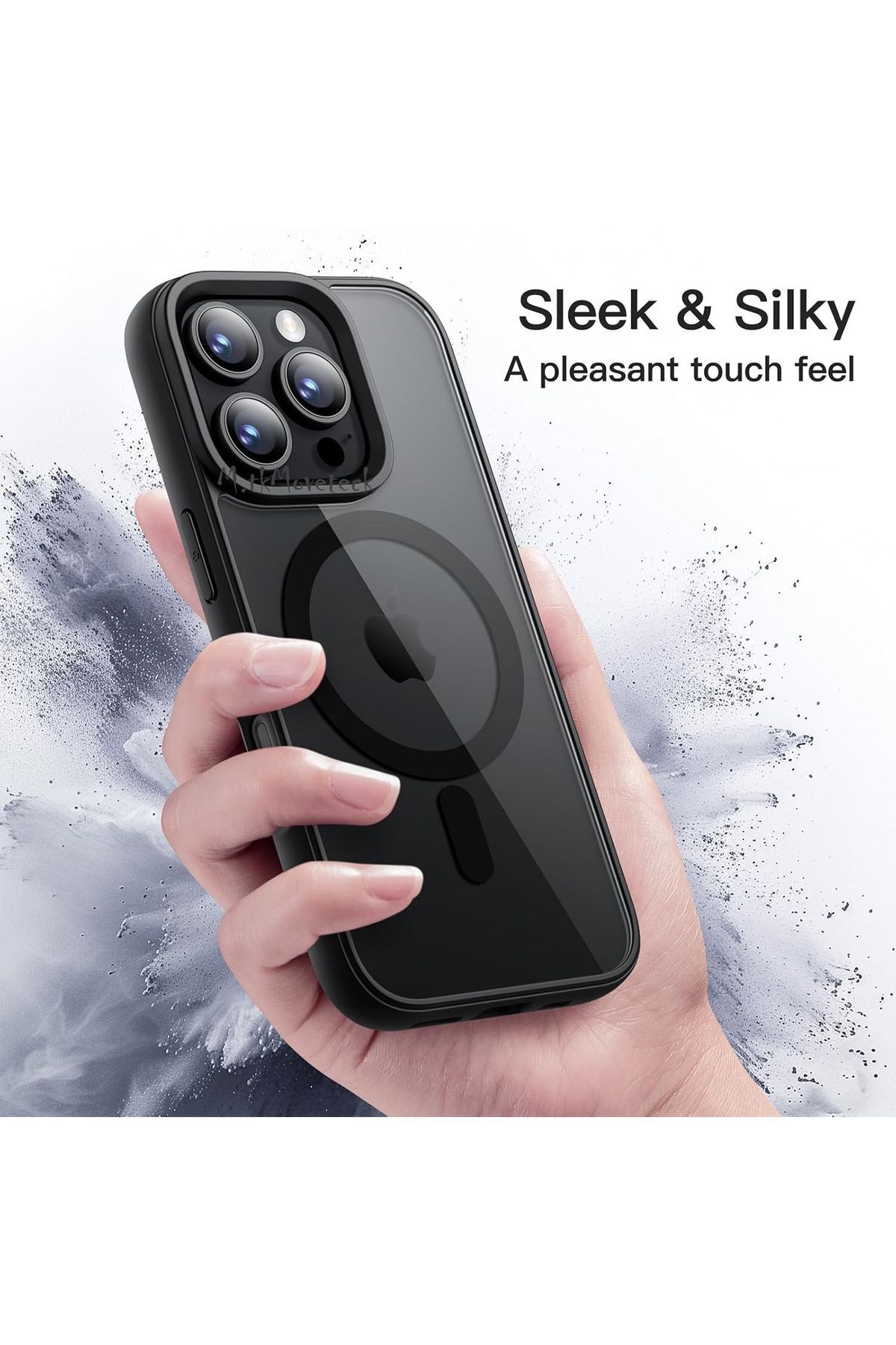 m.tk moveteck-iPhone 16 Pro Max Case Chrome Mica Magsafe Transparent Back with Sensitive Button Matte Soft Colored Edge 4