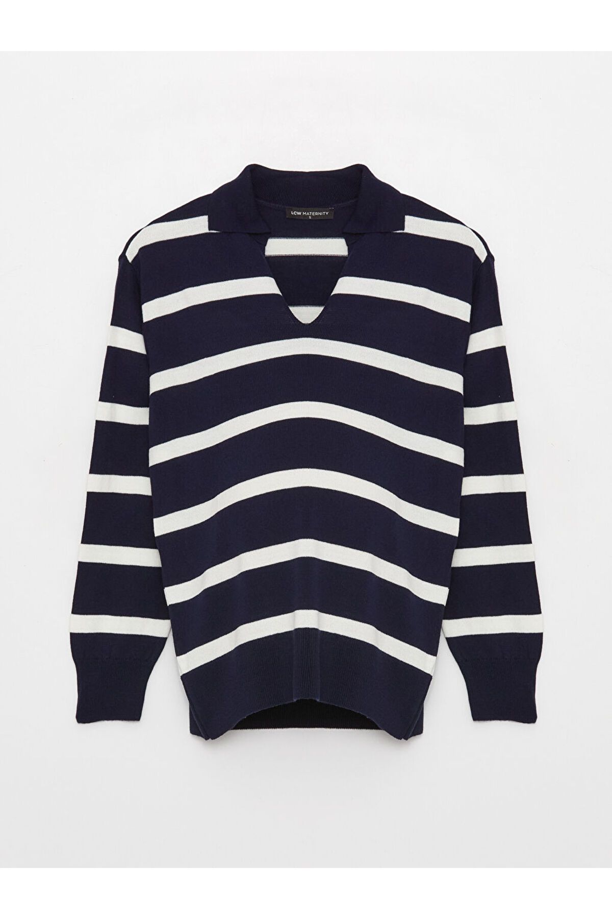 LC Waikiki-LCWAIKIKI Maternity Polo Neck Striped Long Sleeve Maternity Knitwear Sweater 6