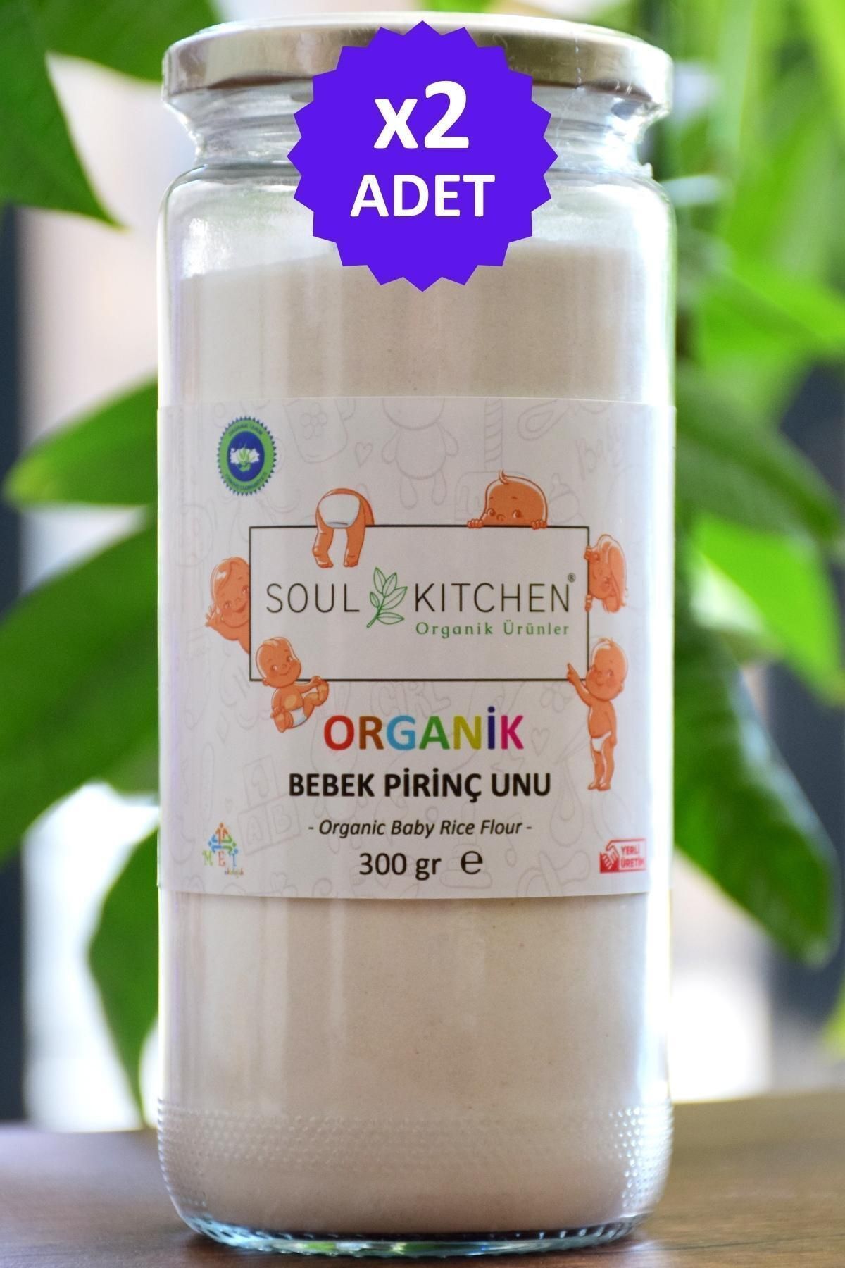 Soul Kitchen Organik Ürünler Organik Bebek Pirinç Unu 300gr - Cam 2'li Avantaj Set -