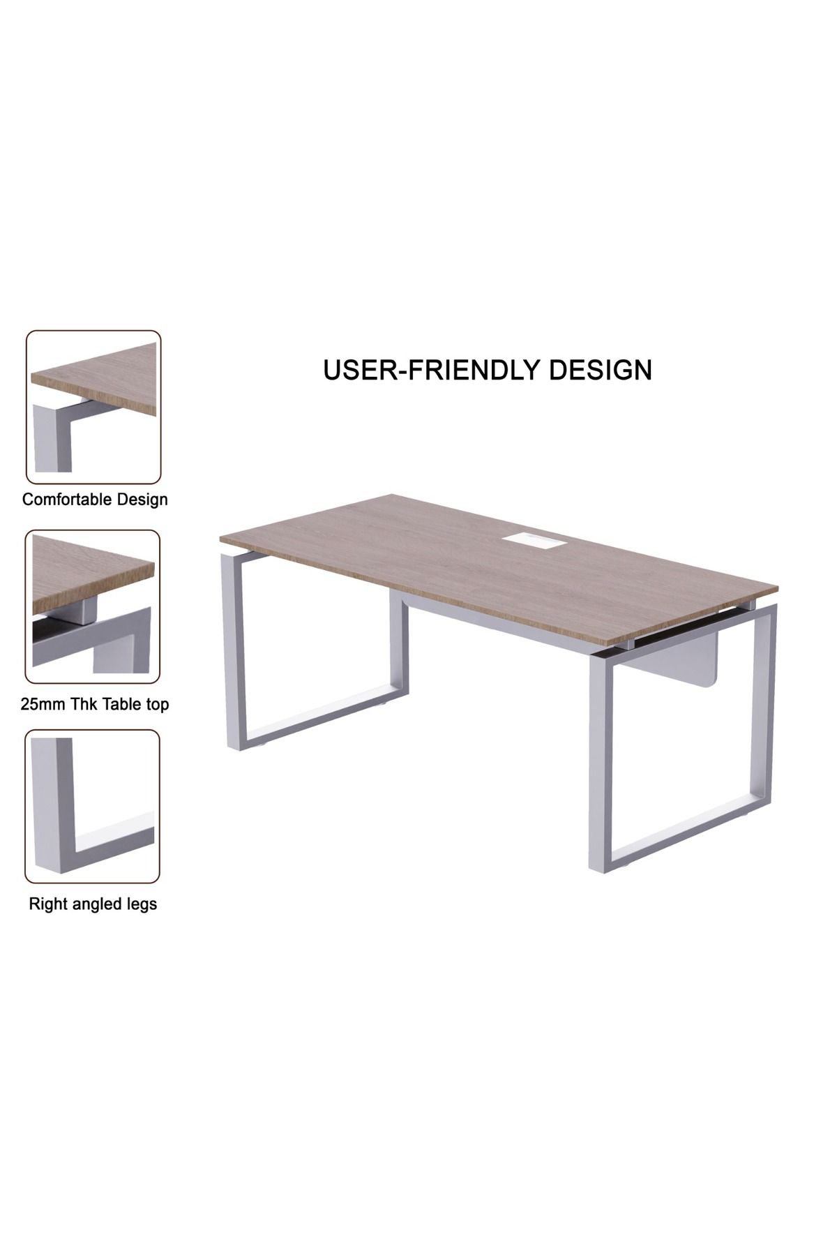 Mahmayi-Carre 5116 Modern Workstation without Drawer Computer Desk Truffle Davos Oak Ideal for Home 2