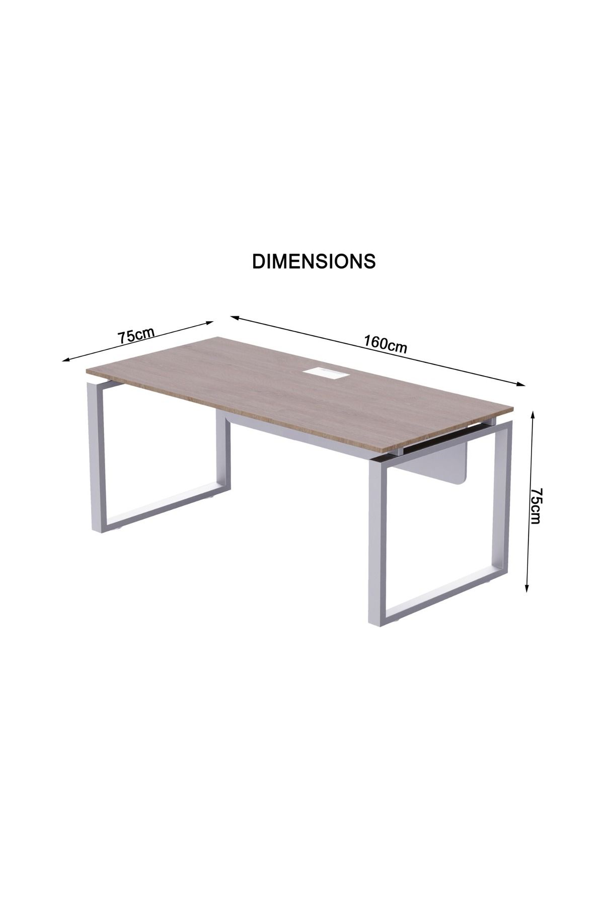 Mahmayi-Carre 5116 Modern Workstation without Drawer Computer Desk Truffle Davos Oak Ideal for Home 3