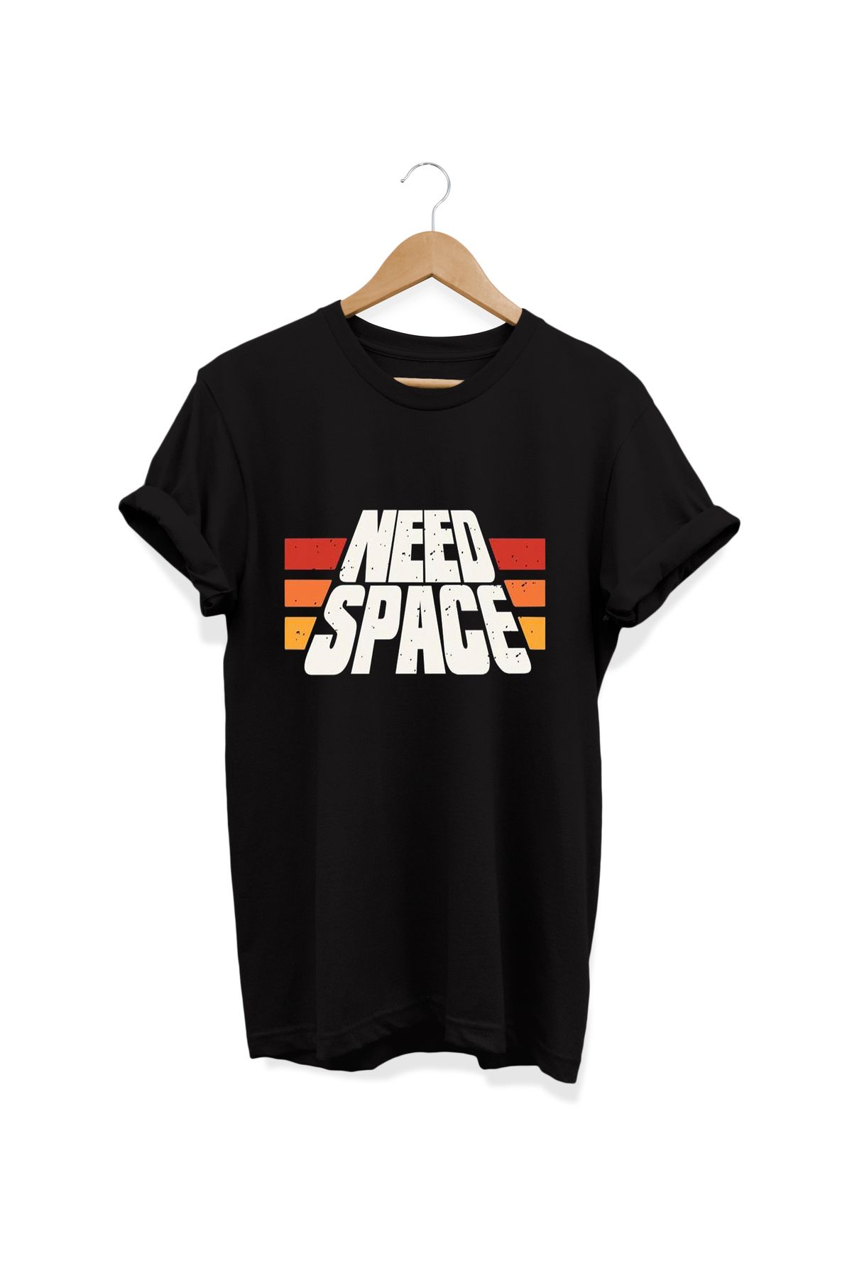 remonz-Need Space Printed Crew Neck 100% Cotton Regular Size T-Shirt - Basic T-Shirt 1