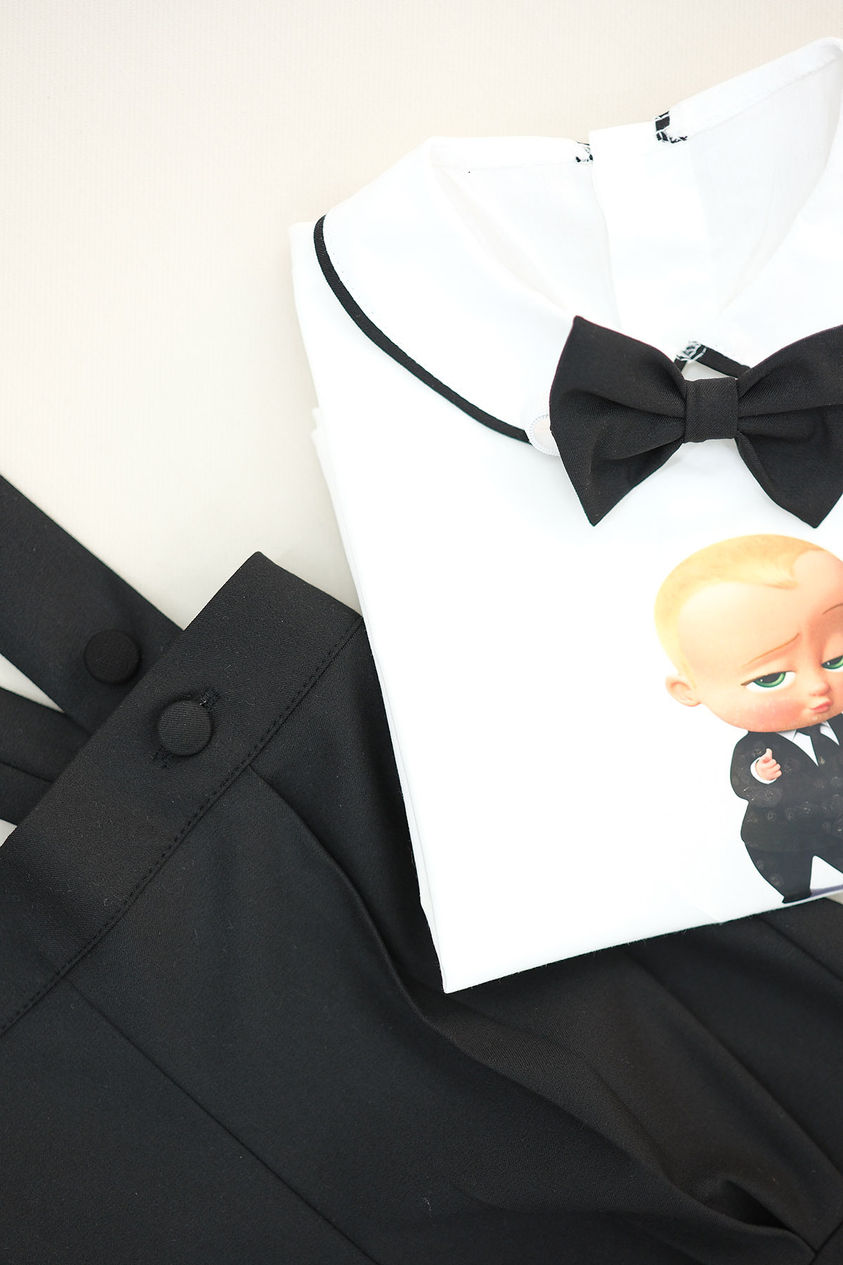 annerüyası PATRON BEBEK BASKILI ŞORT SALOPET TAKIM fotoğrafı 4 (önizleme)