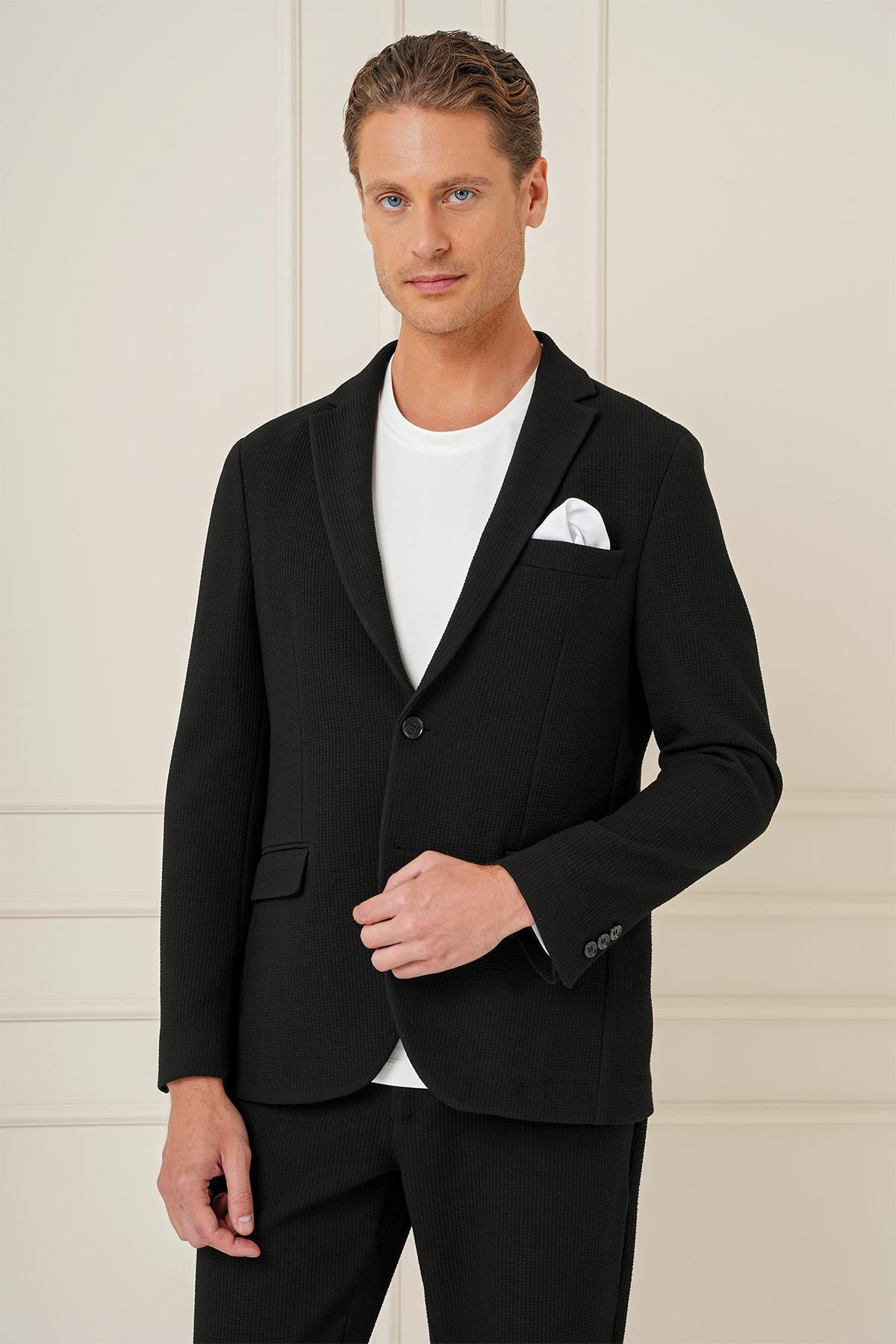 کاپشن اسپرت مشکی Slim Fit C 694 Efor