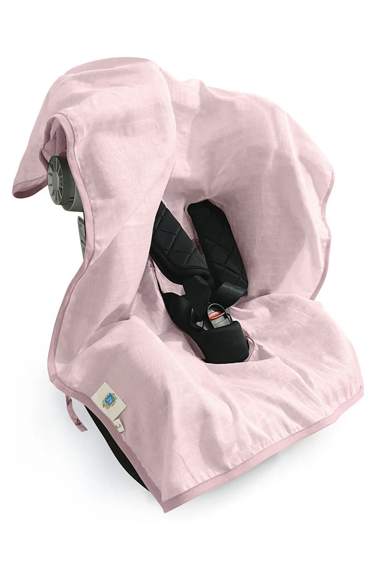 DEUX LAPINS-100% Cotton Muslin Stroller Cover - Innocent Pink Car Seat 2