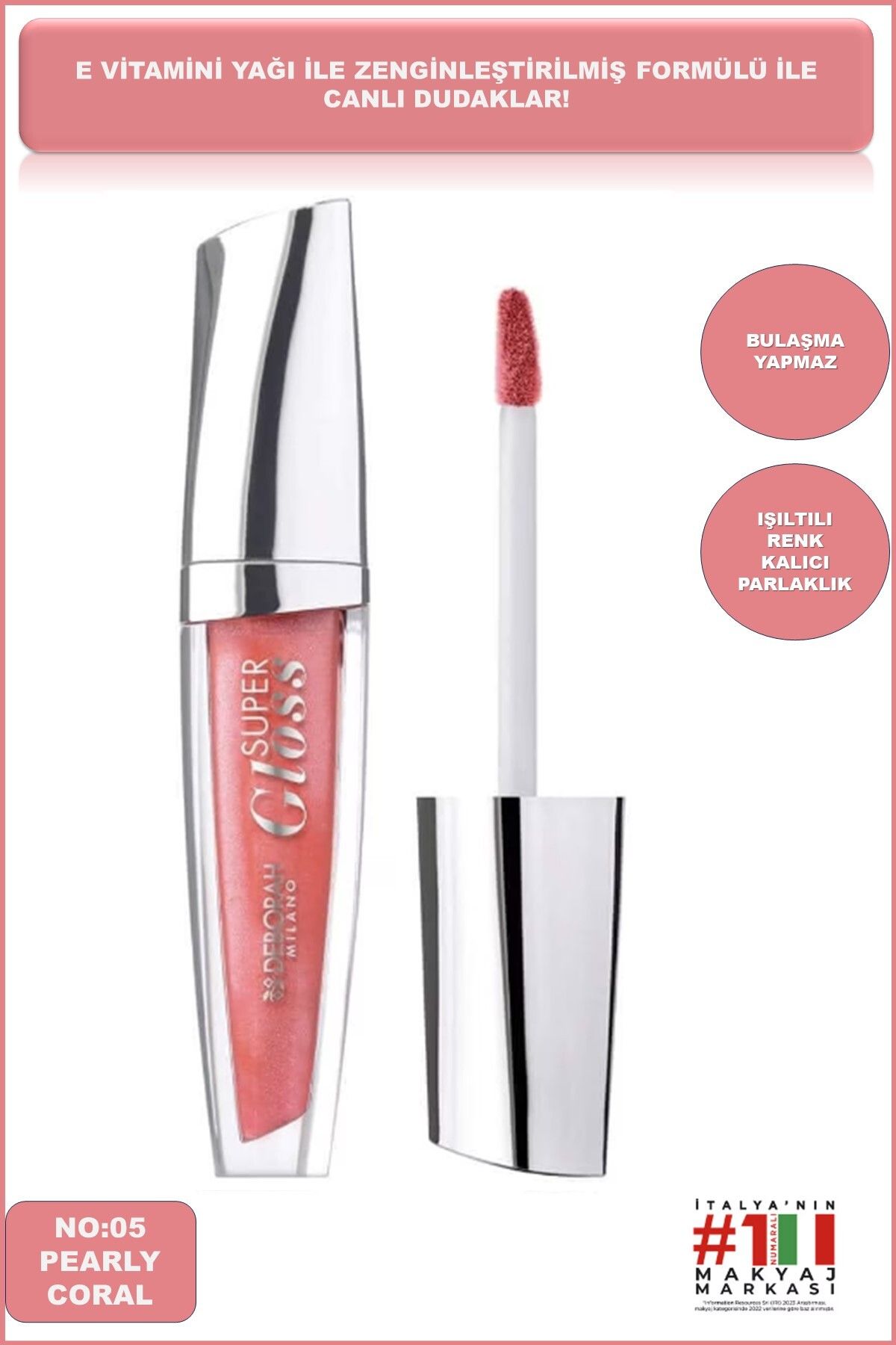 Deborah Milano No: 05 Pearly Coral Super Gloss