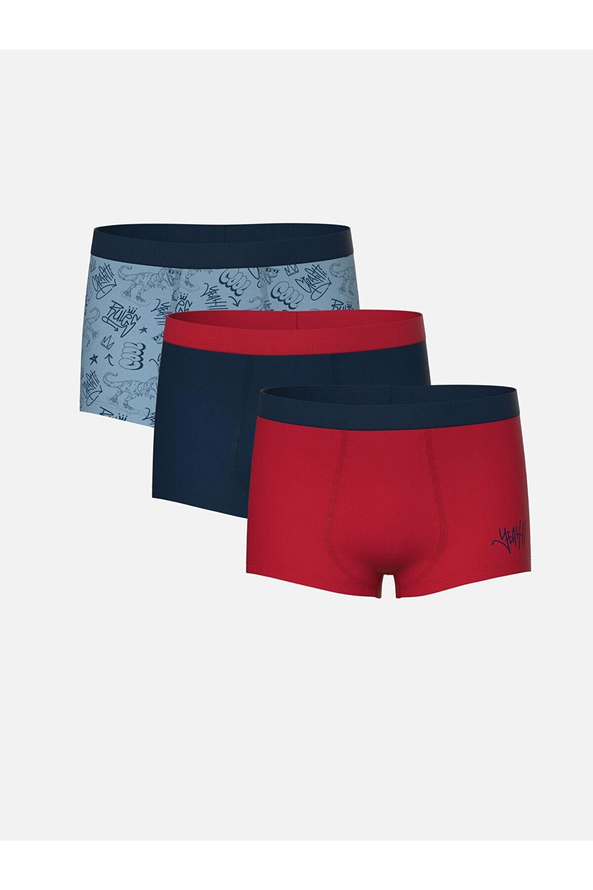 LC Waikiki-Lcw Kids Printed Boys' Boxers 3-Piece 1