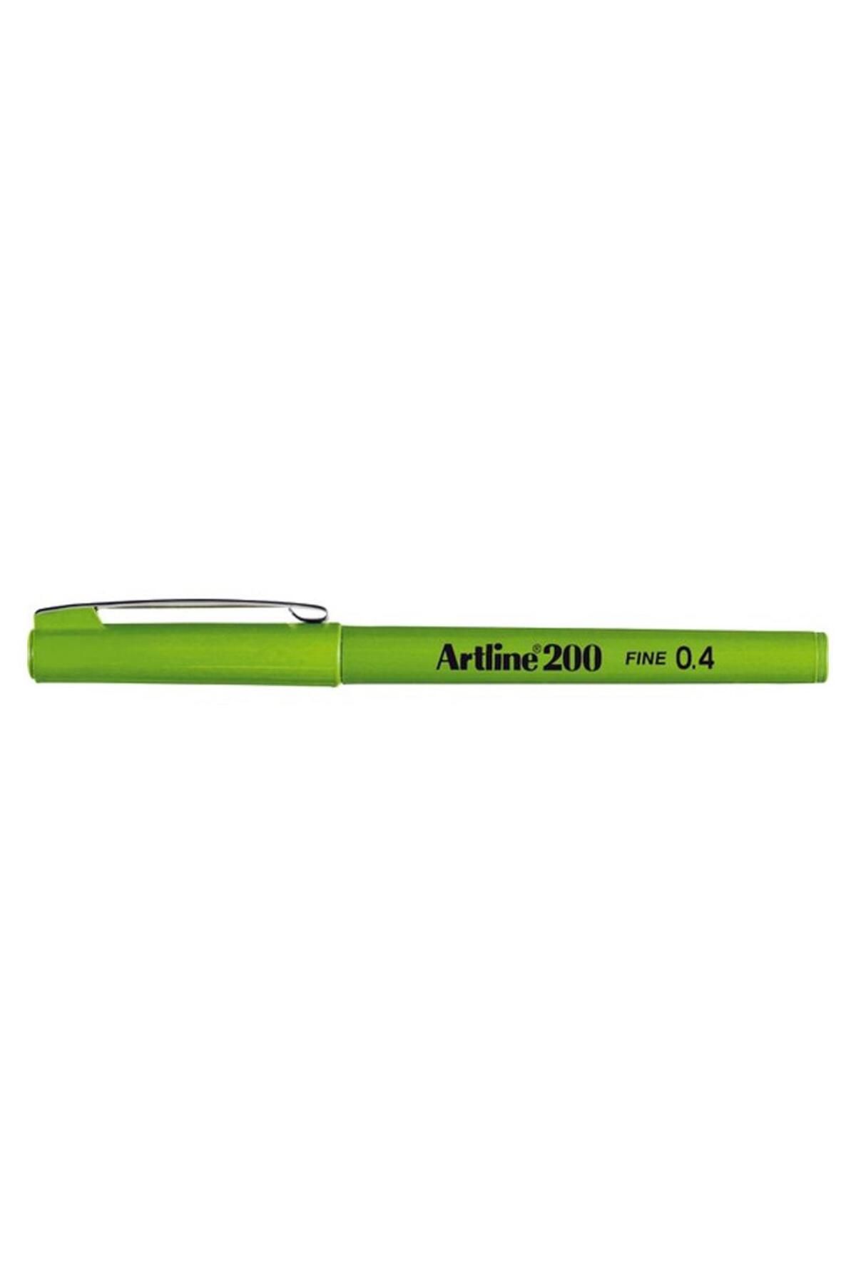 artline 200 Fineliner 0.4mm Keçe Uçlu Kalem Sarımsı Yeşil