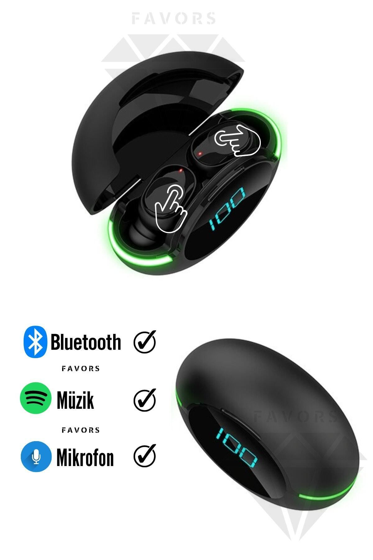 Favors Earbuds Y80 Uyumlu Bluetooth Kulaklık Hd Ses Extra Bass Yüksek Mikrofon Kalitesi-4