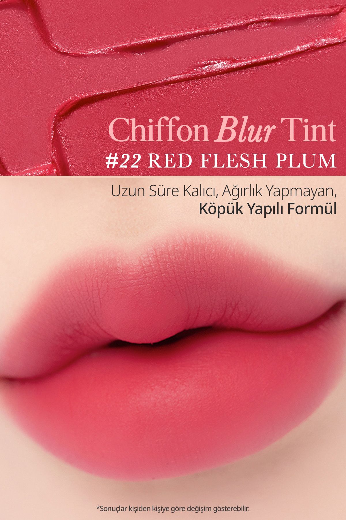 CLIO-Clio Chiffon Blur Tint - Smooth and Velvety Texture, Natural Looking Tint (22 Red Flesh Plum) 2