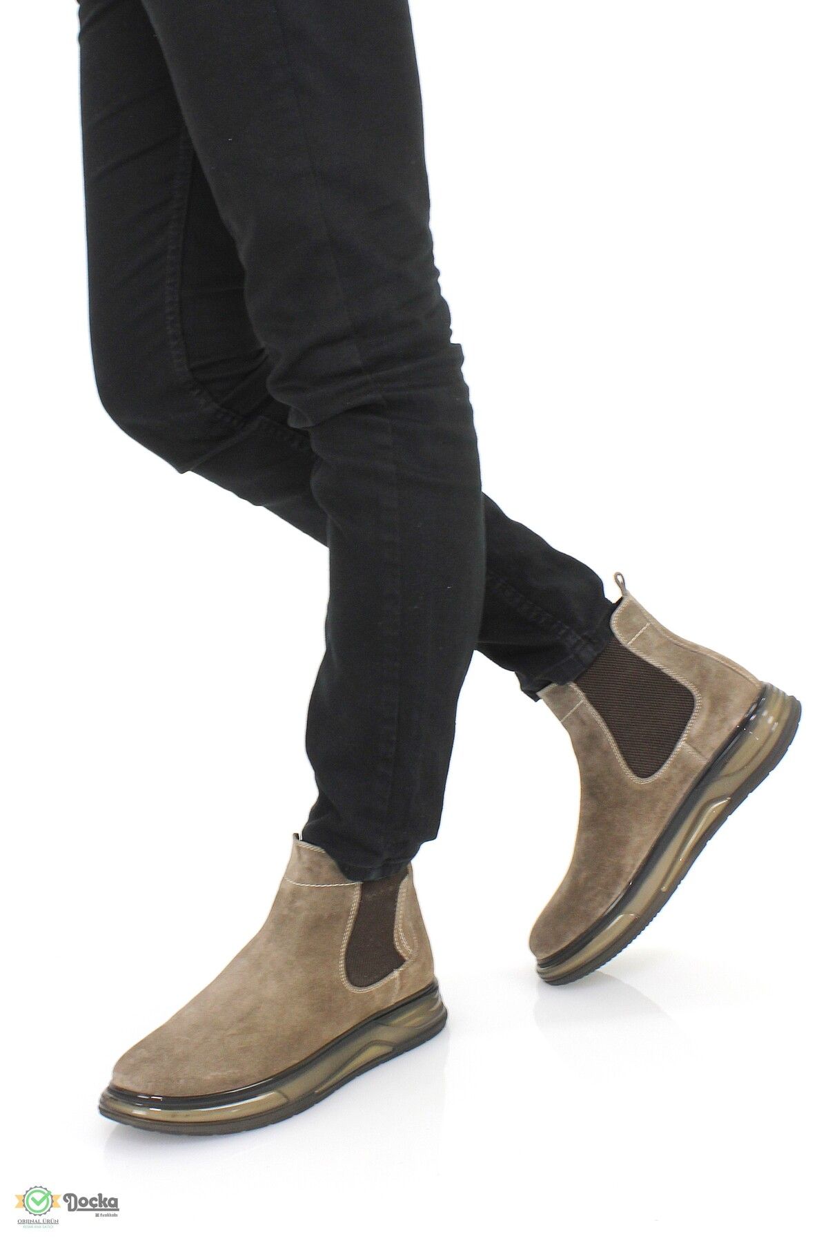 MARCOMEN-Men's Genuine Leather Air Sole Laceless Sports Style Boots Mr4K/Bt20001 7