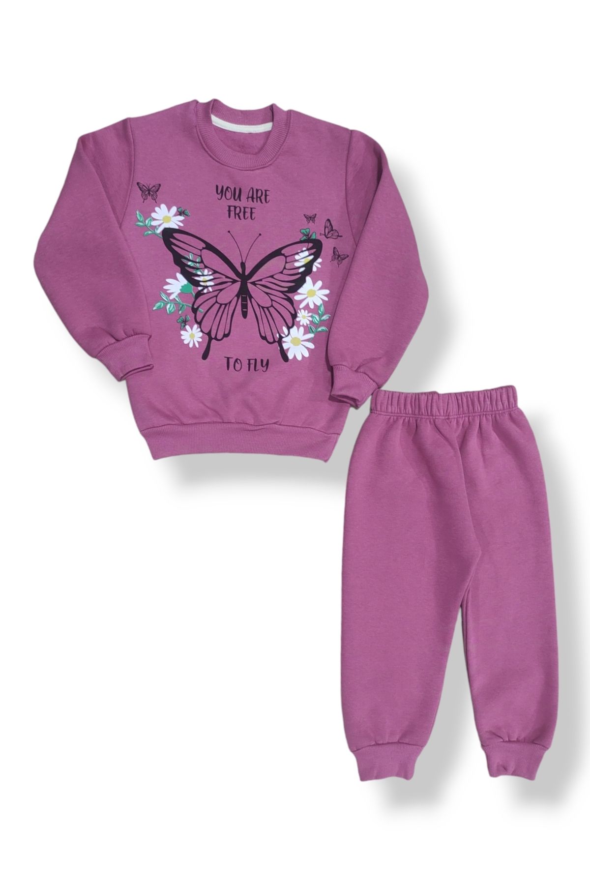 VALERY-Butterfly 3 Thread Winter Children's Tracksuit Set with Shadon Inside Fleece 1