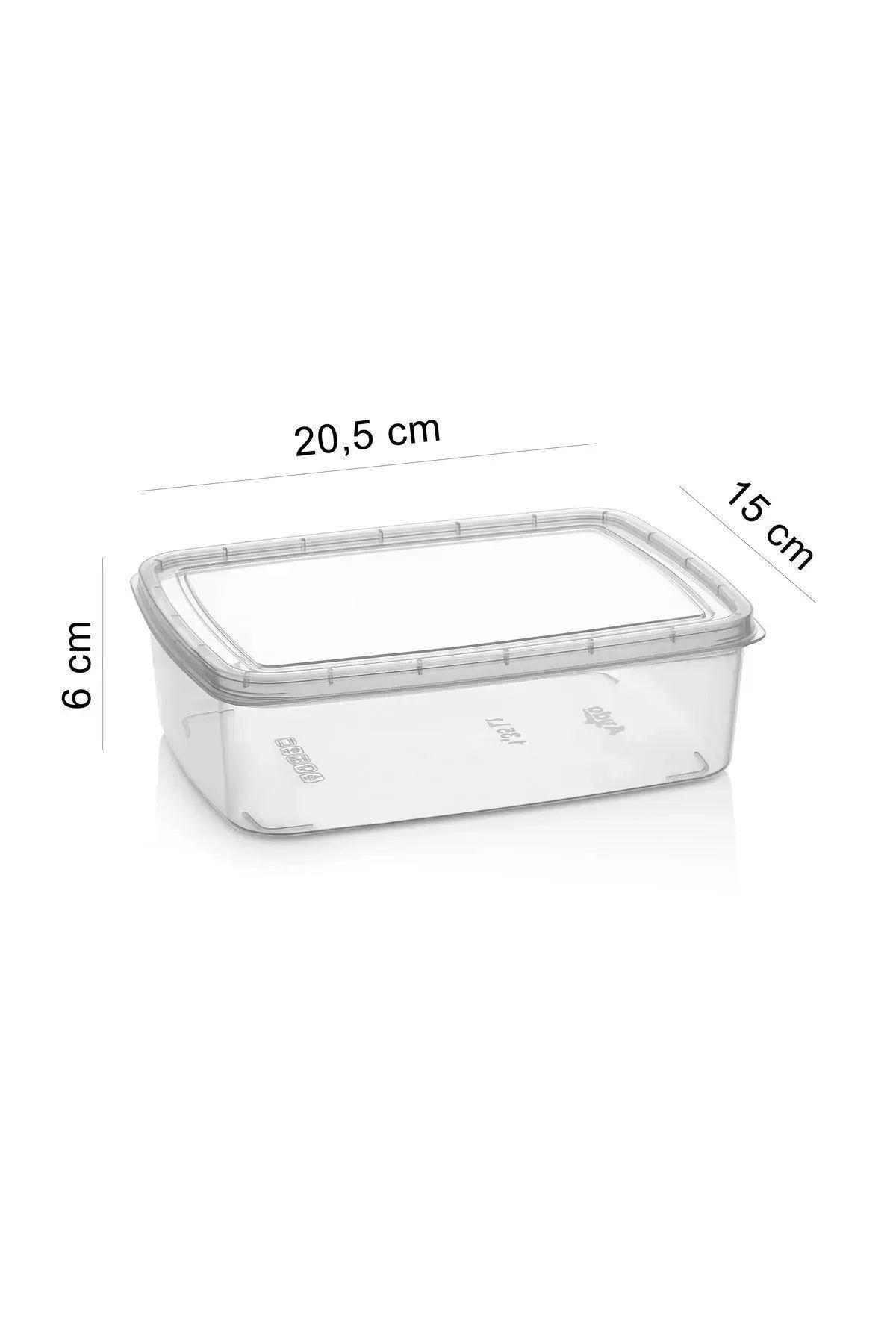 BRAMBLE LIFE-10Pcs Clear Organizer - 1.35 Lt Rectangular Refrigerator and Vegetable Storage Container Set 6