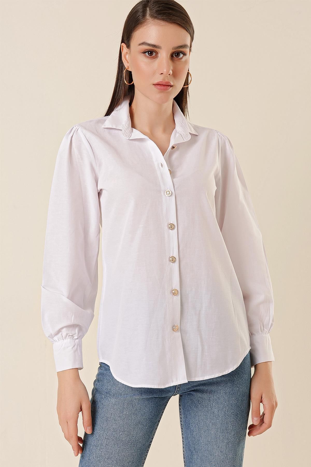 By Saygı-Metal Button Detailed Shirt 2