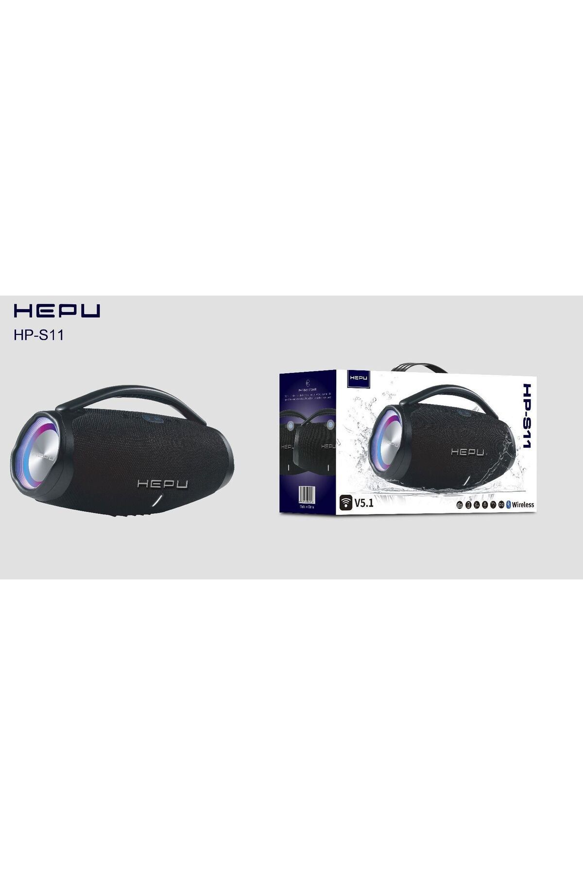 HEPU S-11 BLUETOOTH USB ŞARJLI RGB IŞIKLI MÜZİK KUTUSU