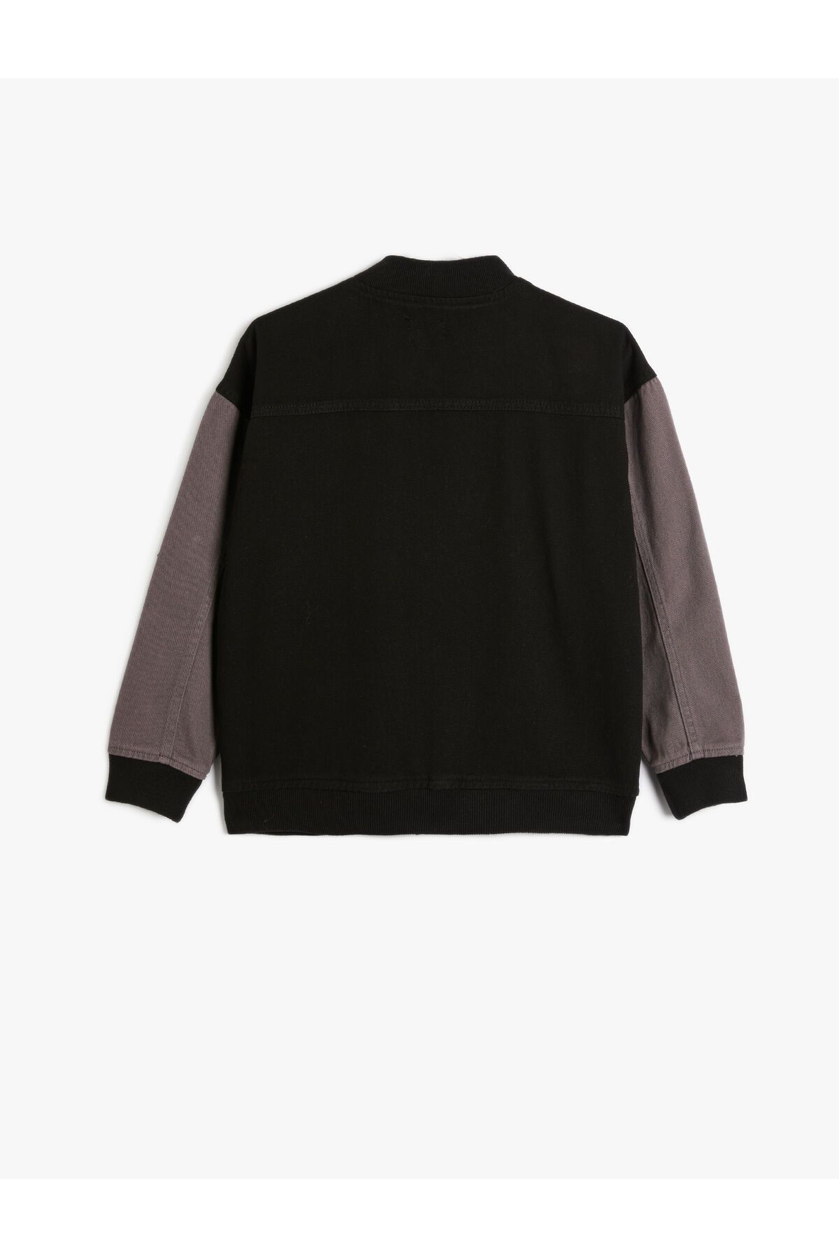 Koton-Bomber College Jacket with Snap Buttons and Printed Appliques 2