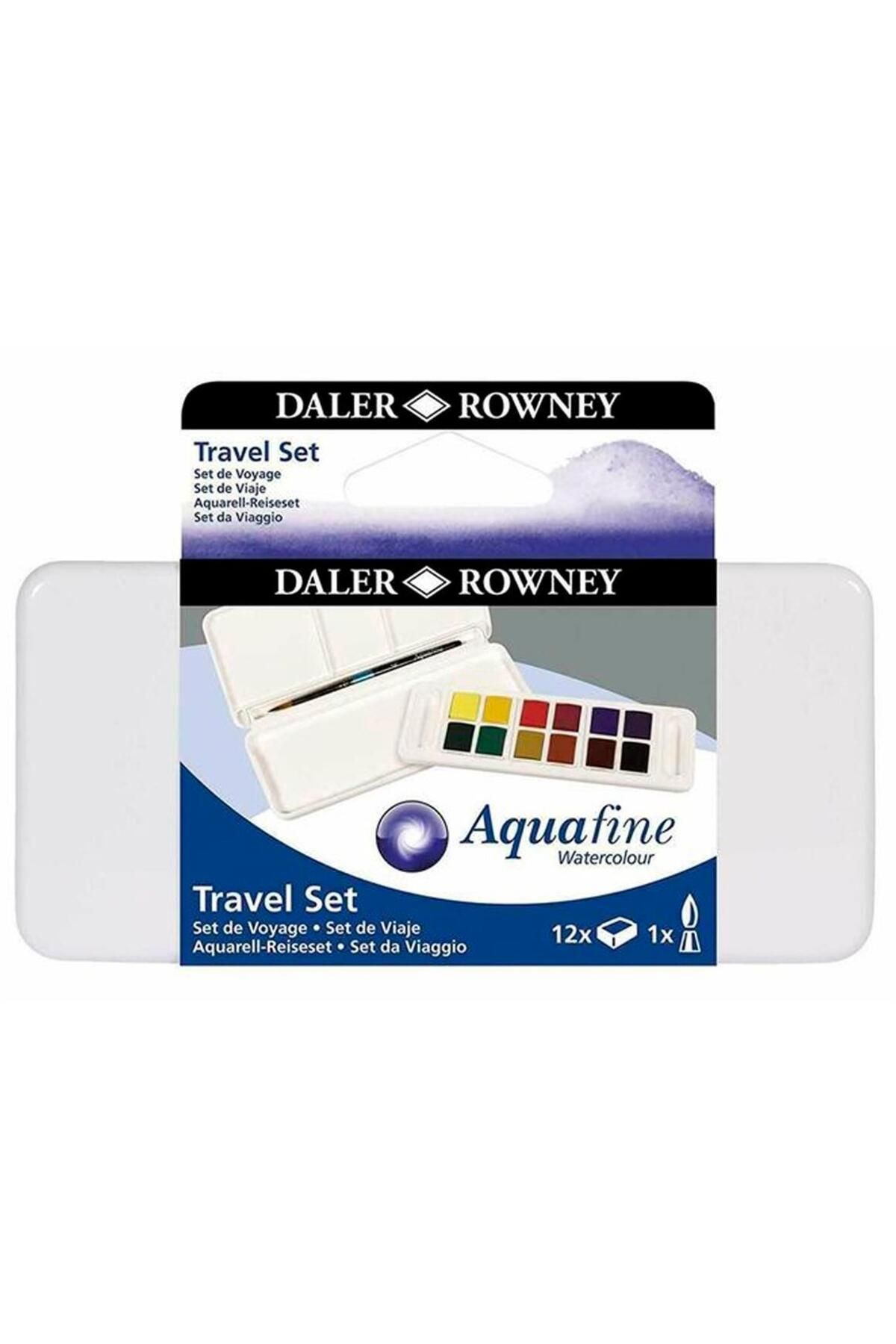 Daler Rowney Aquafine Travel Set Fırça Hediyeli Plastik Kutu 12li