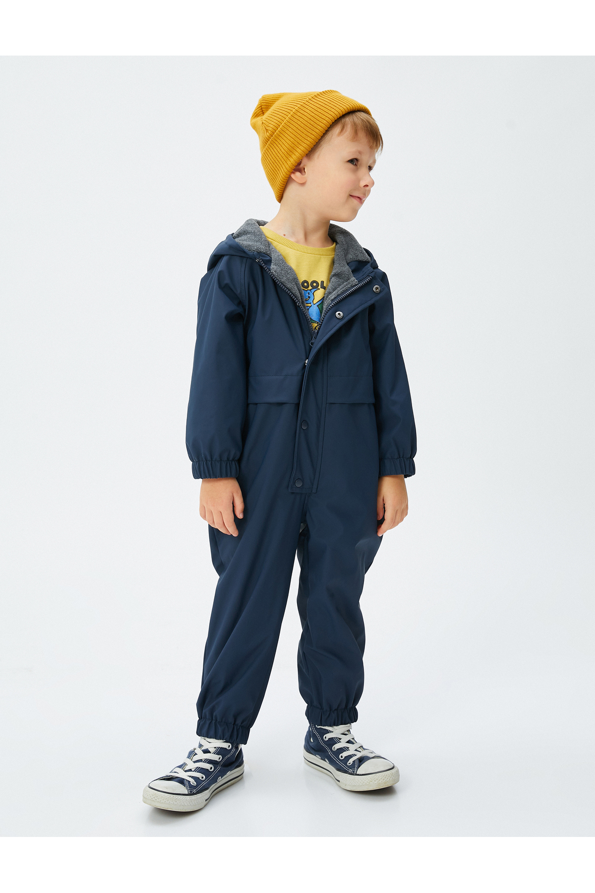 Koton Kapşonlu Paraşüt Tulum Manşetleri Lasitkli Pamuk Astarlı fotoğrafı 2 (önizleme)