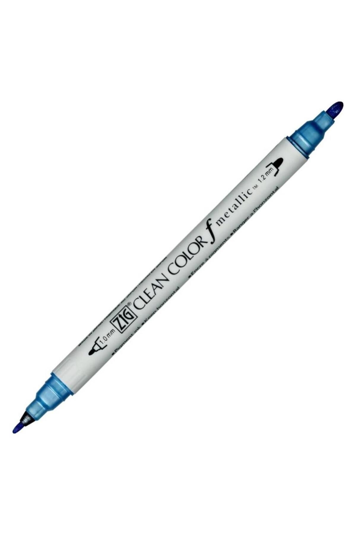 Zig-Clean Color F Metallic Tcs-8000 125 قلم أزرق مزدوج الجوانب 1