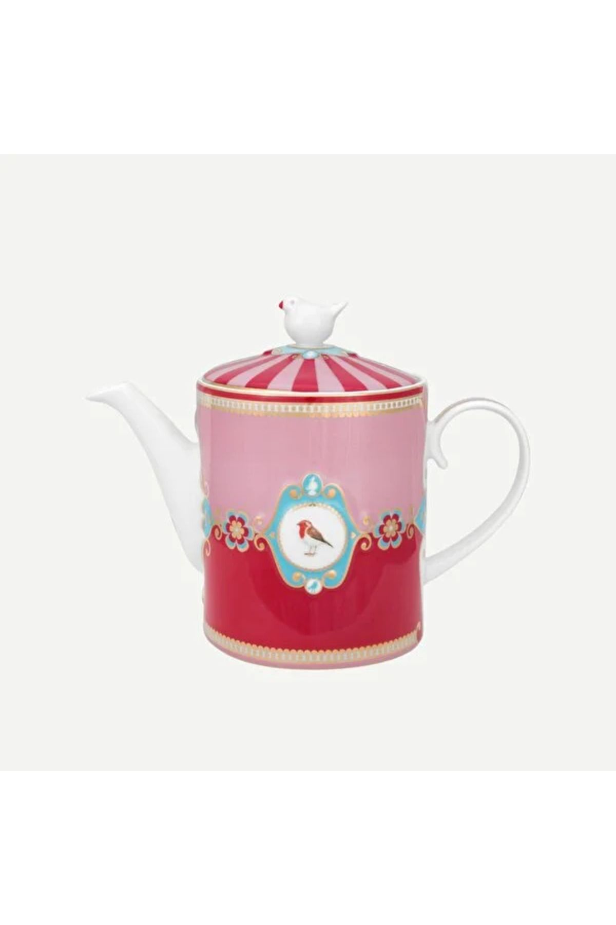 Pip Studio Love Birds Kırmızı Pembe Porselen Demlik 1300 ml