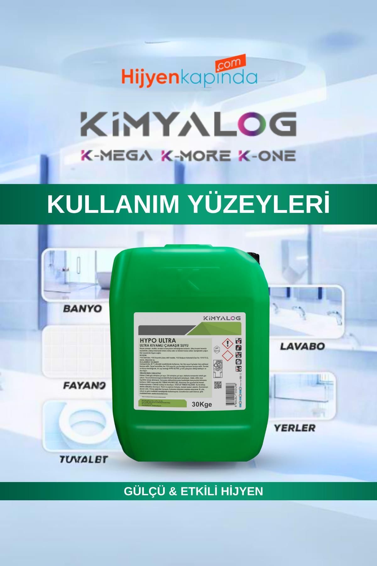 Kimyalog Hypo Ultra Kıvamlı Çamaşır Suyu Güçlü Etkili 30 Kg