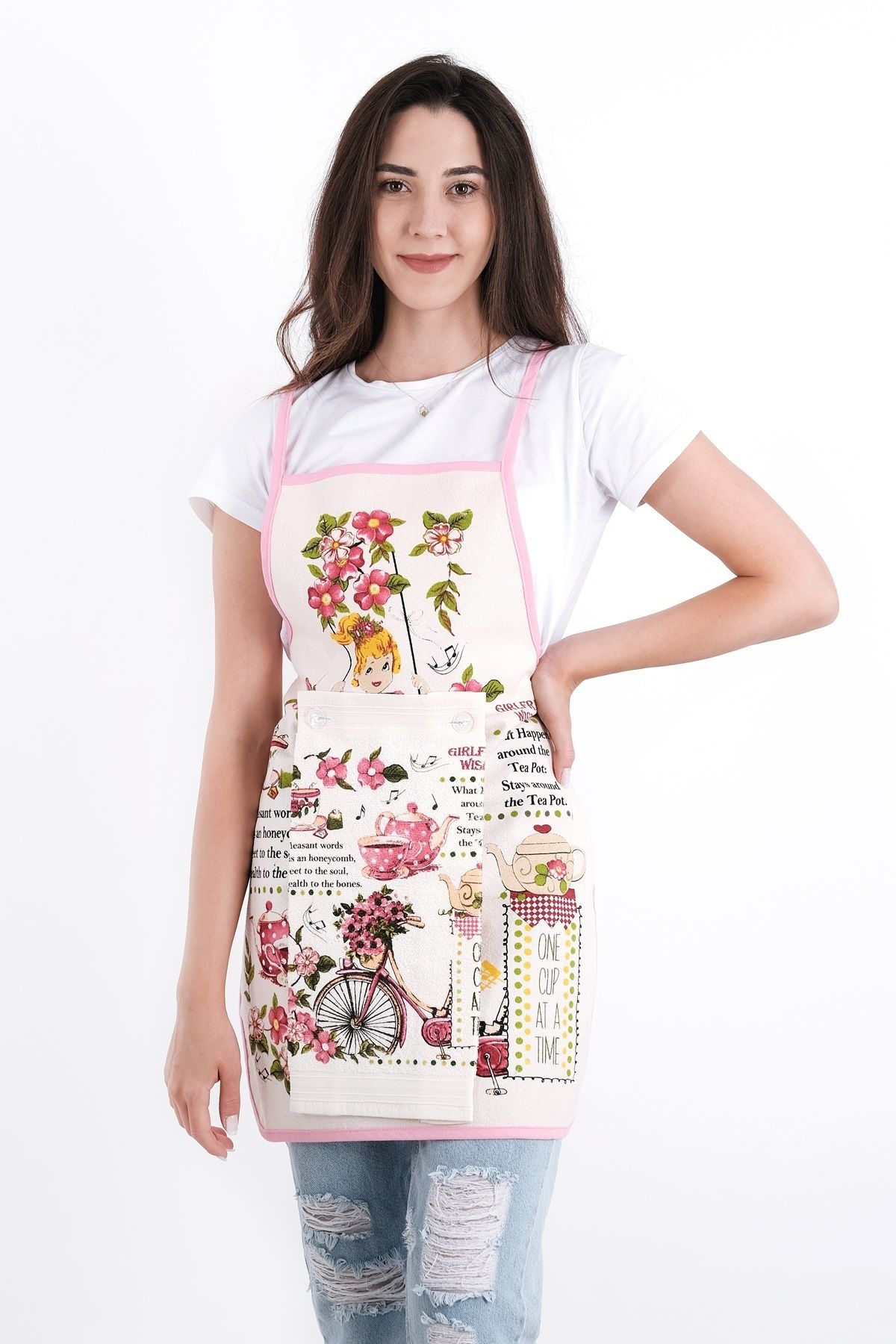 sevilya-Liquid Proof Modern Kitchen Apron Set 1