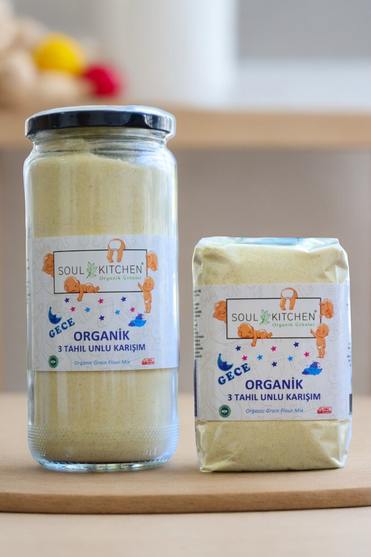 Soul Kitchen Organic Products Organic Baby Night Food 3 Grain Ard Mix 300gr + Org. غذای شب 3 مخلوط آرد غلات 250 گرم