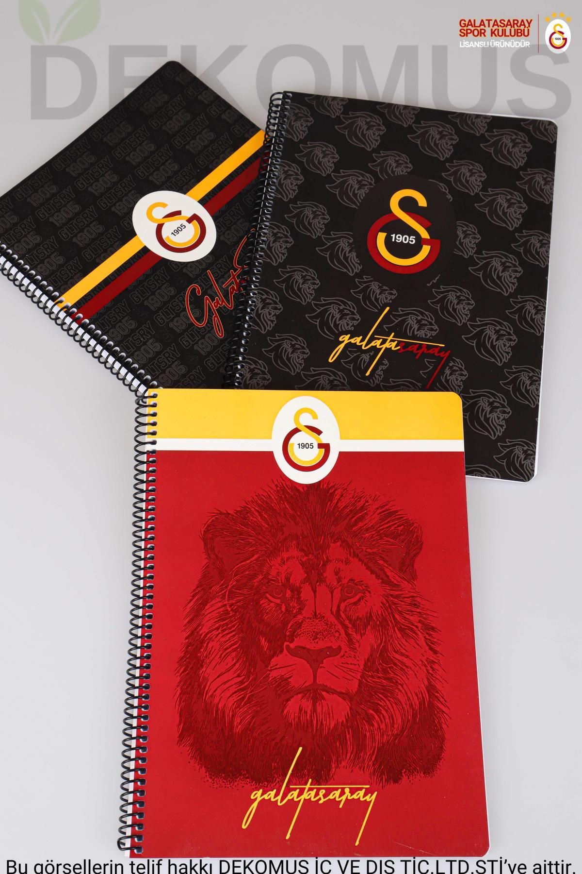 Galatasaray-Galatasaray "Single" Spiraled A4 Cardboard Cover - 72 Sheets Notebook 1