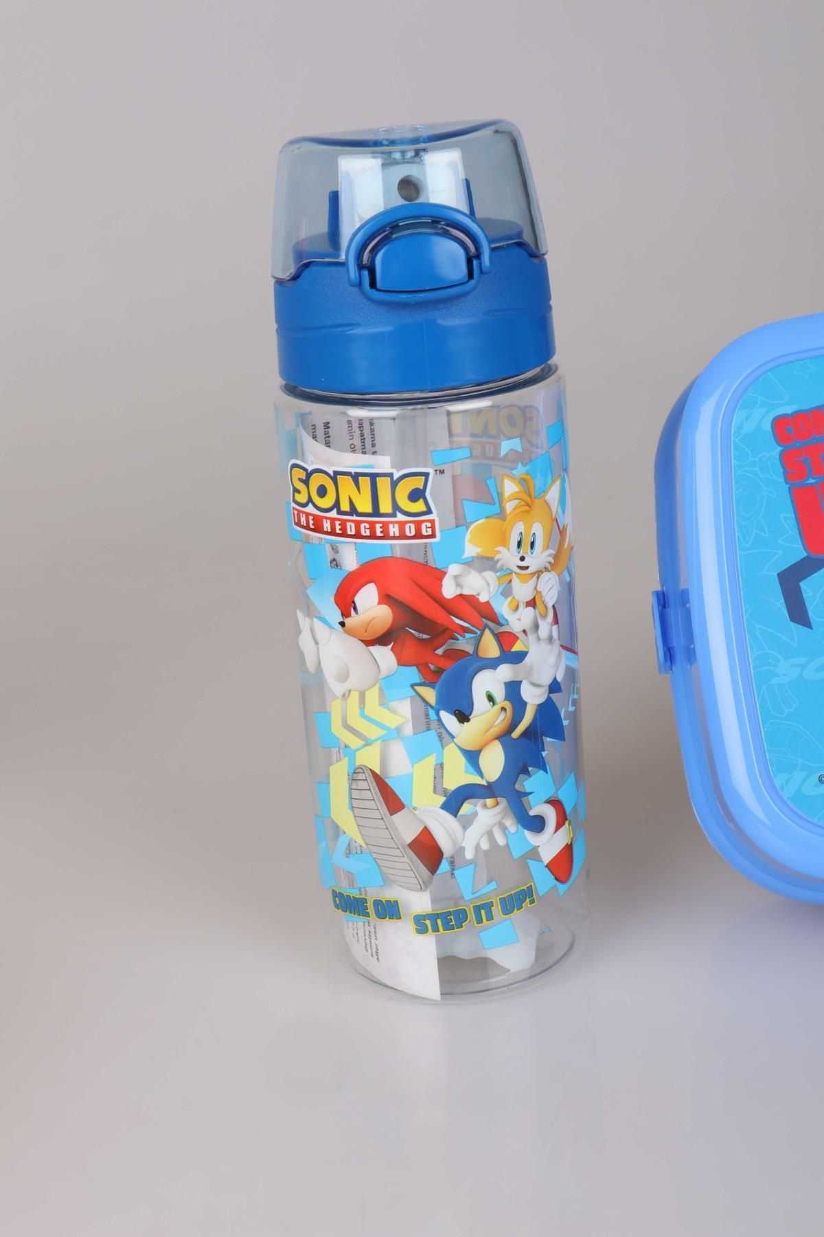 Sonic-صندوق غداء مرخص بطبقتين من سونيك - صندوق غداء وزجاجة مياه تريتان سعة 500 مل، مجموعة مكونة من قطعتين 4