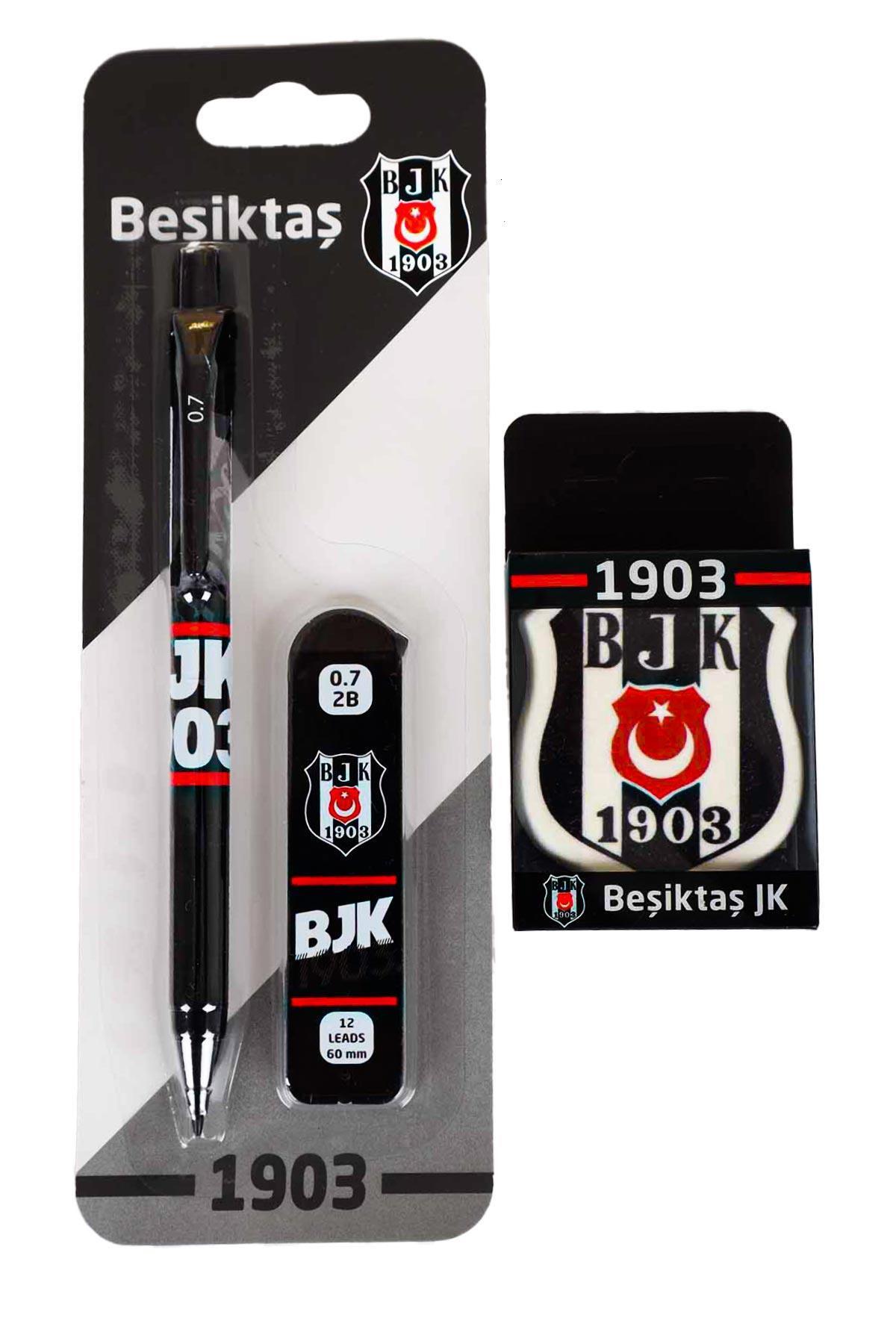 Beşiktaş LİSANSLI VERSATİL UÇLU KALEM, 0.7 MM UÇ VE SİLGİ SETİ
