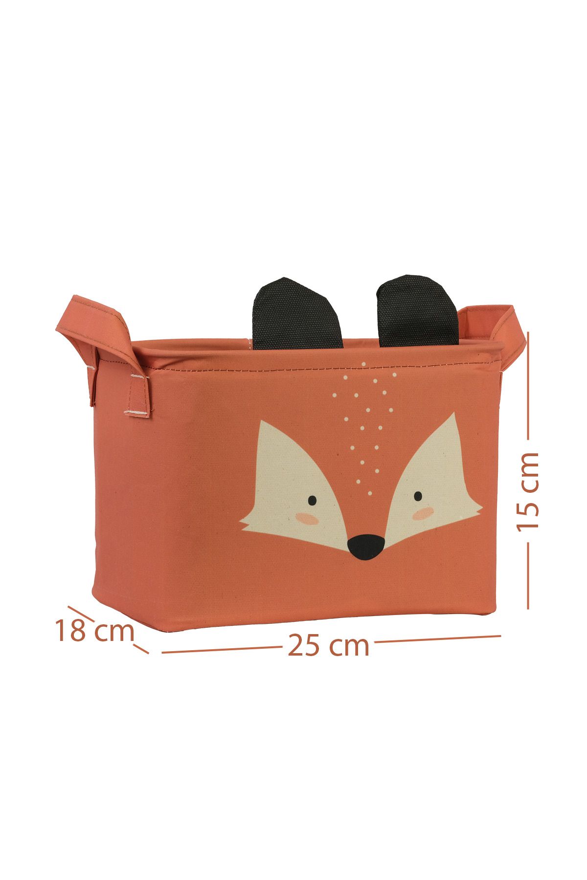 PRENDİ HOME-Fox Patterned Rectangular Foldable Organizer Basket 25 X 15 X 18 6