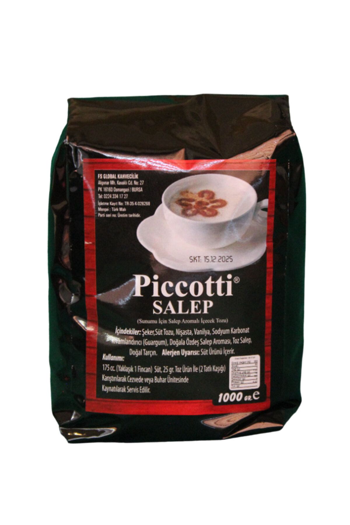 Piccotti Antep Fıstıklı Sahlep 1000 Gr Paket