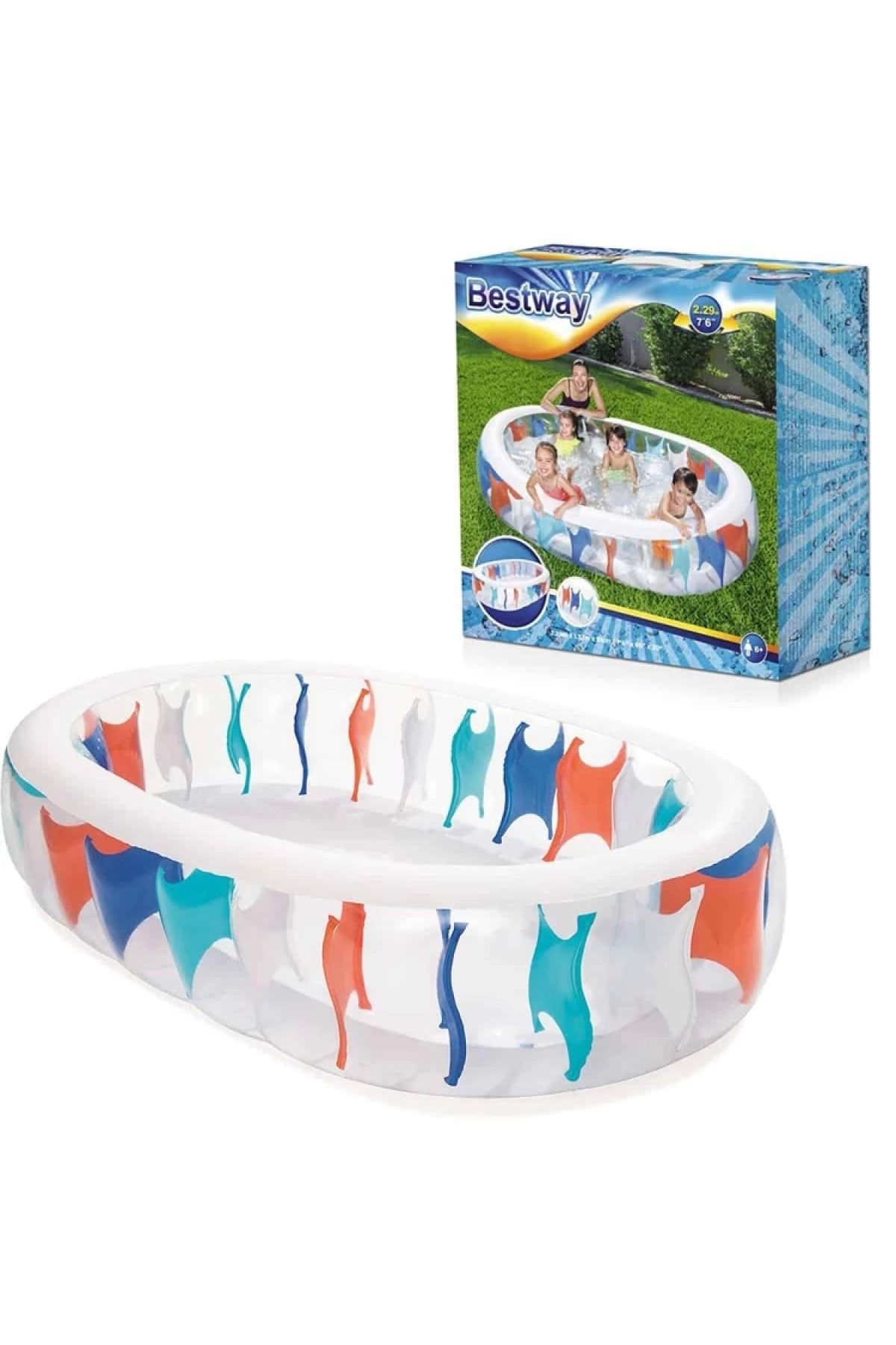 BESTWAY-Kzl-bw54066 Jumbo Crystal Inflatable Pool - 229x152x51cm Boxed 1