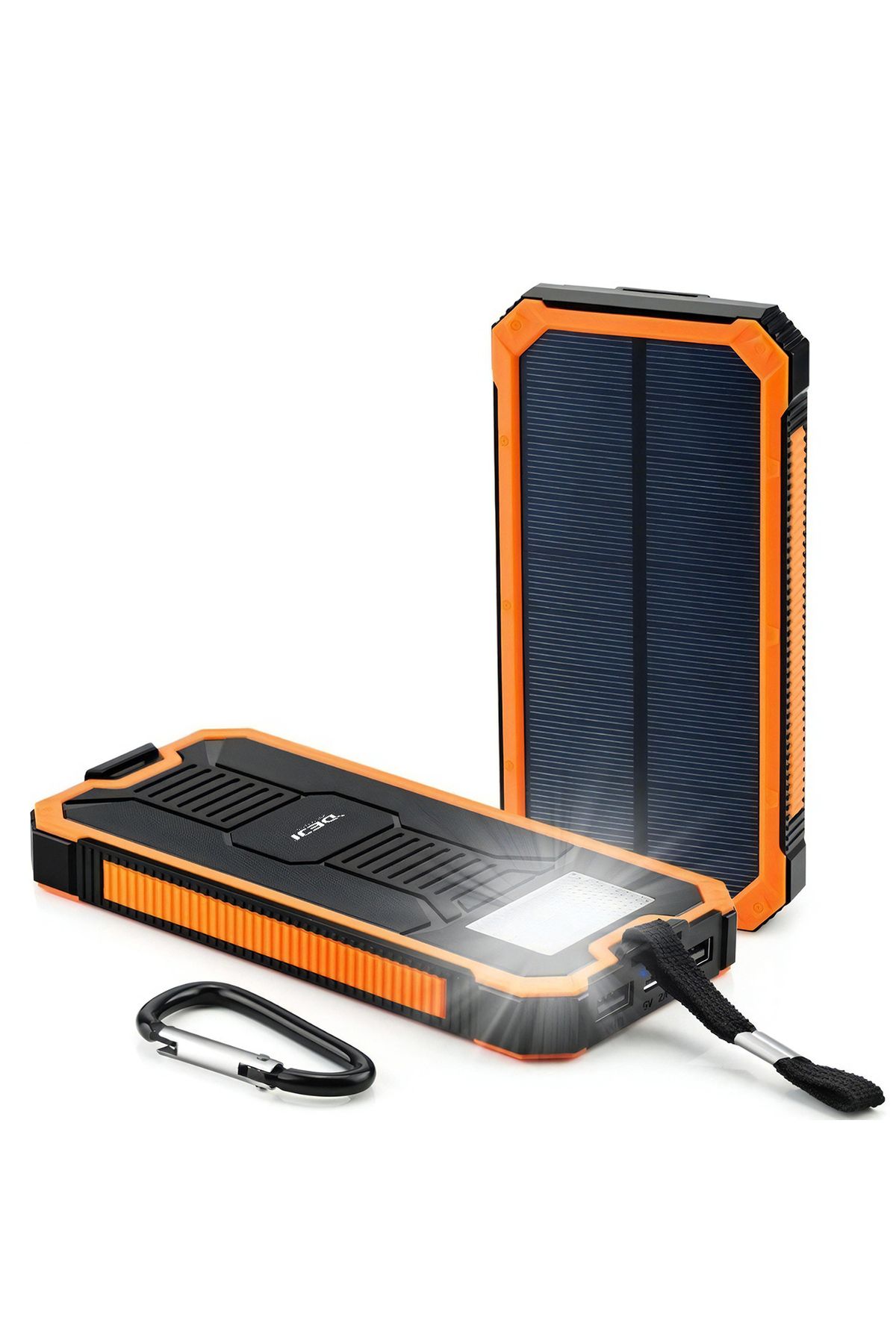 Deji Güneş Enerjili Solar Powerbank 10000 Mah Led Işıklı Taşınabilir Batarya Şarj Cihazı Turuncu