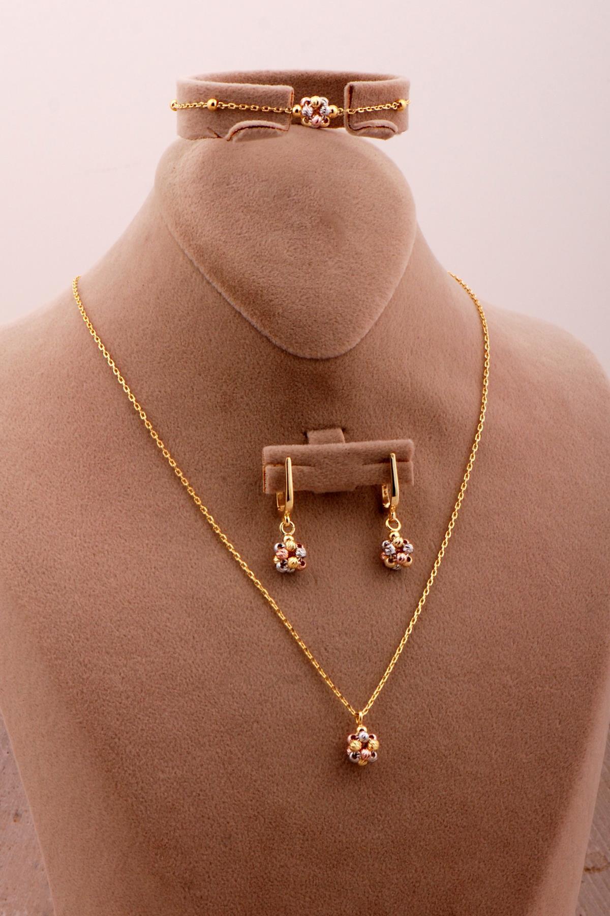 Sümer Telkari Tasarım Renkli Dorissa Toplu Gümüş Set 2734