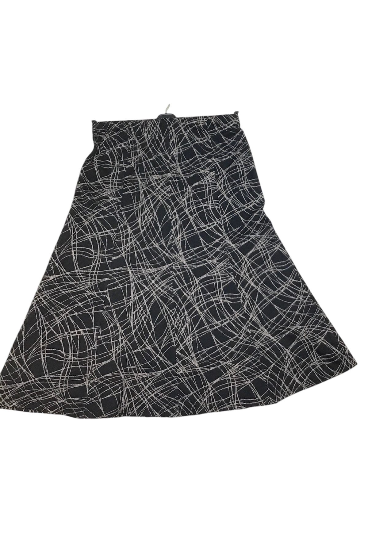 ECE GİYİM-Women's Waist with Elastic Patterned Large Size Skirt 1