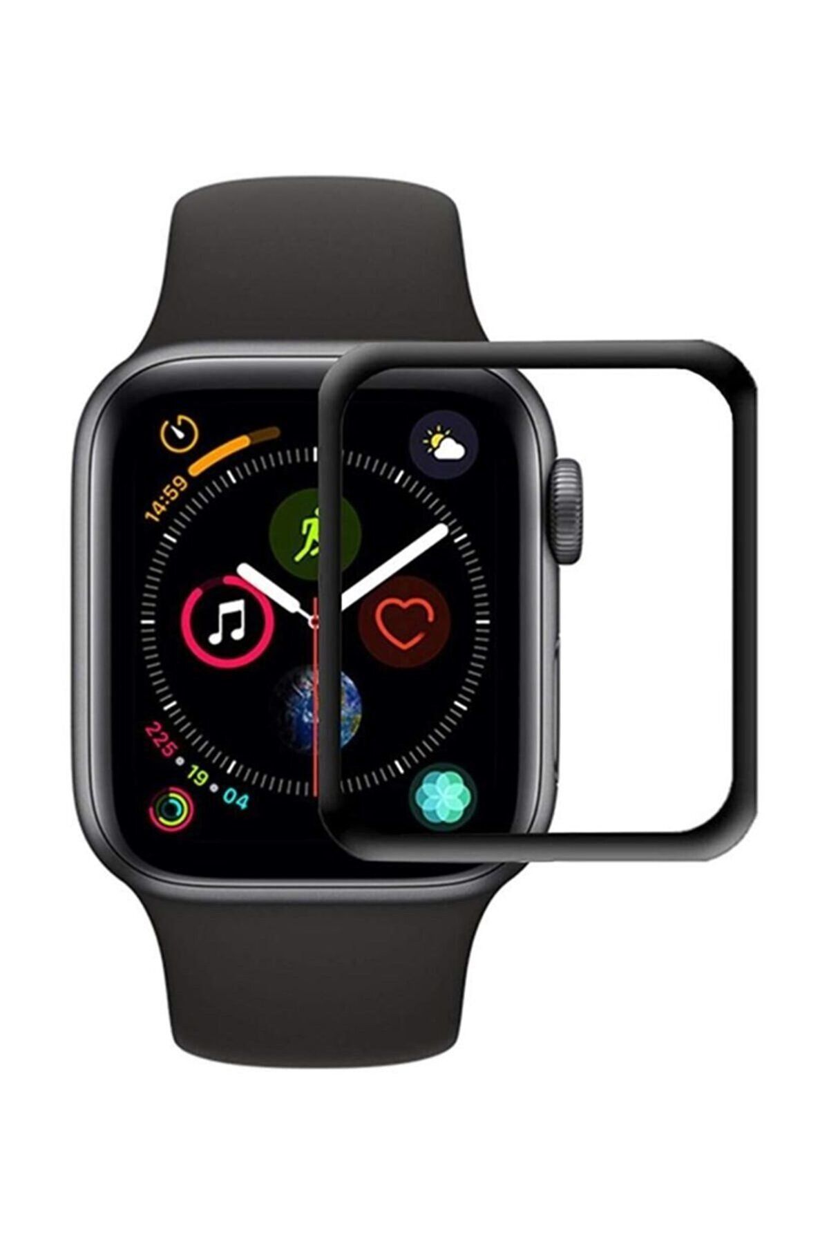 Balerion Apple Watch Uyumlu 42mm Full Ekran Koruyucu Kırılmaz Film Siyah