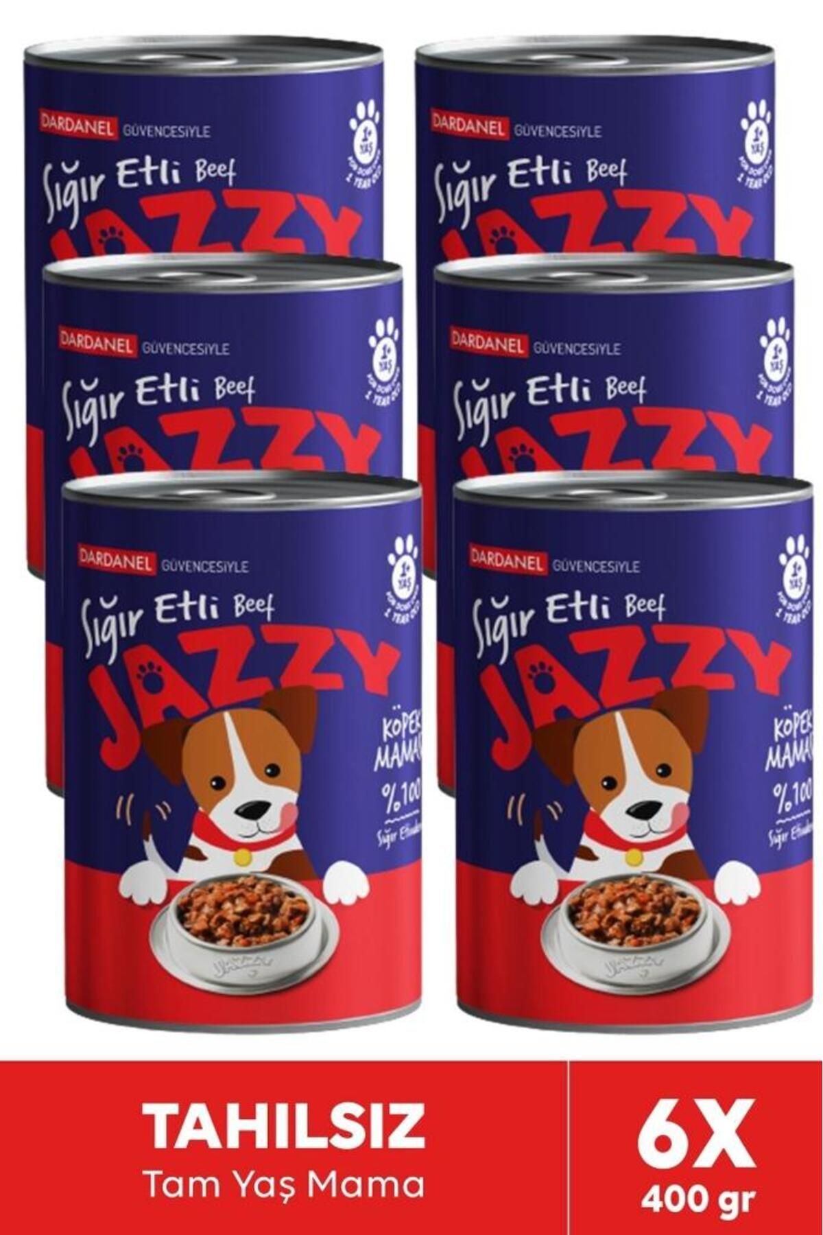 JAZZY Dardanel Köpek Konservesi Sığır Etli 400 gr X 6 Adet .