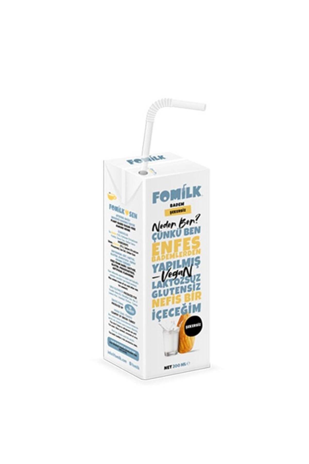 Fomilk Şekersiz Badem Sütü 200ml X 27 Adet