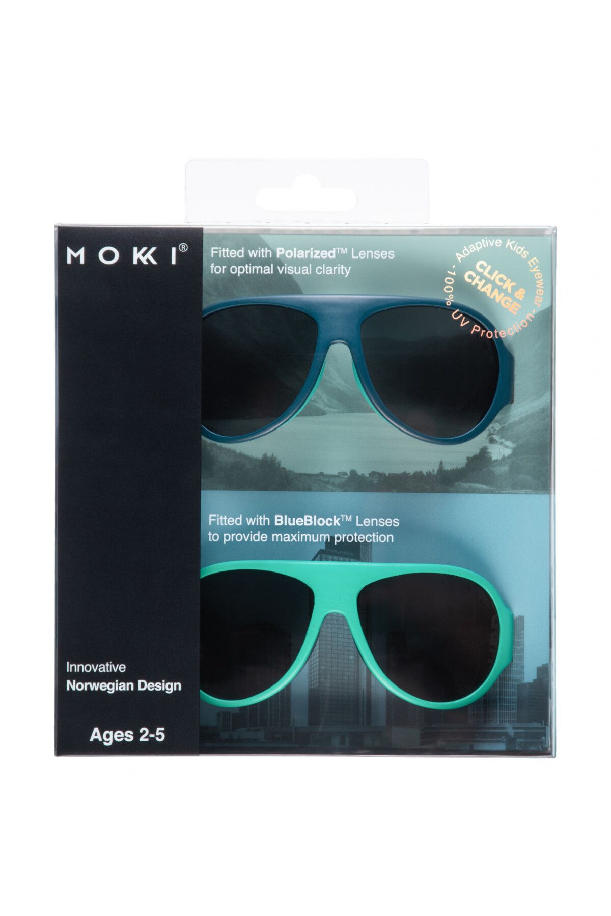 OEM-MOKKI Click & Change Kindersonnenbrille, UV-Schutz, blau, 2-5 Jahre, 2er-Set 3