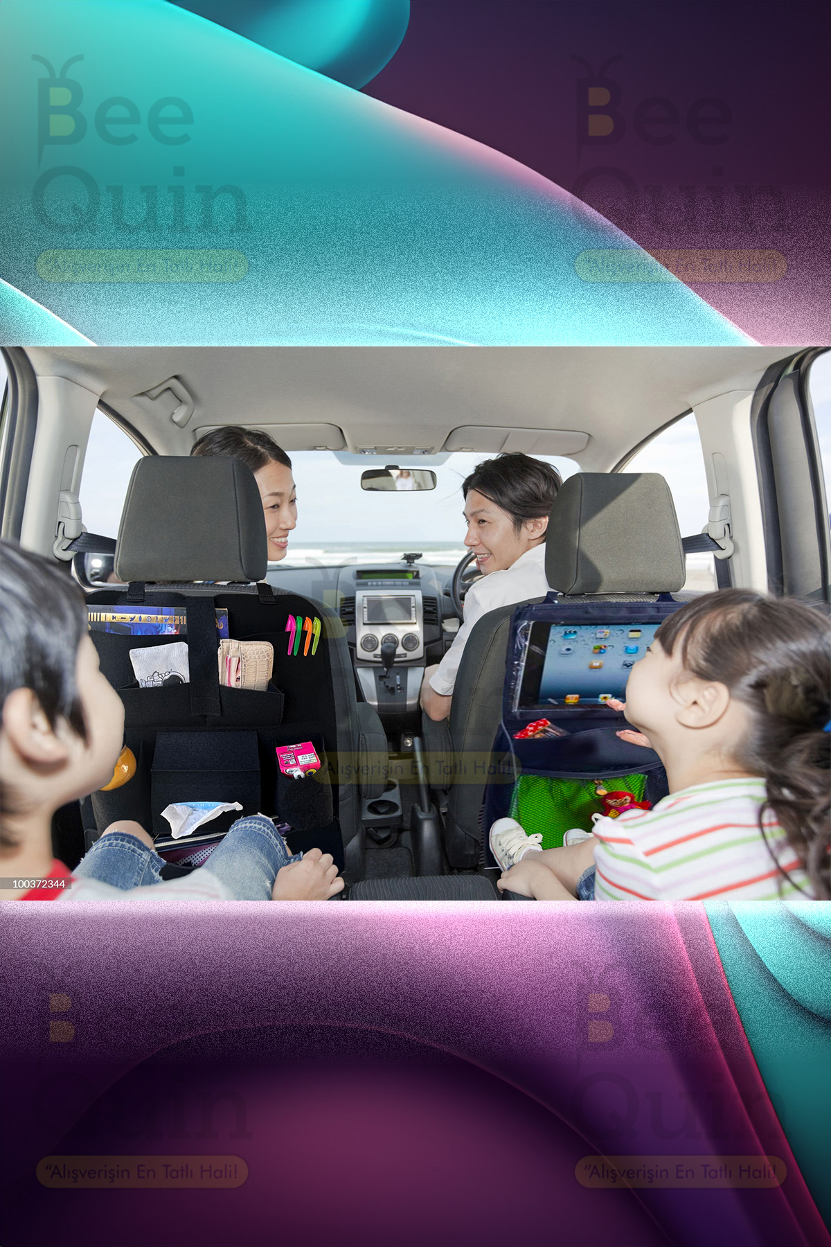 HASBY Koltuk Arkası Tablet Tutucu Organizer Oto Düzenleyici Araç Bebek Çocuk Koruyucu fotoğrafı 2 (önizleme)