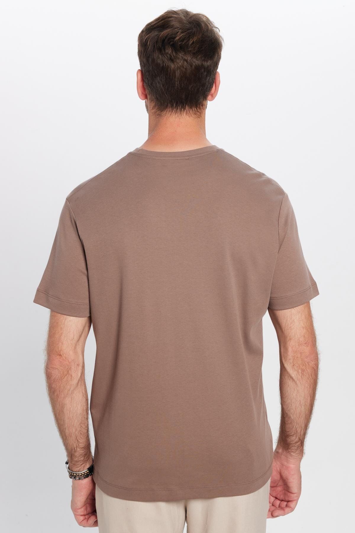 Tudors-Unisex Relaxed Fit Crew Neck Brown T-Shirt - 100% Cotton 6