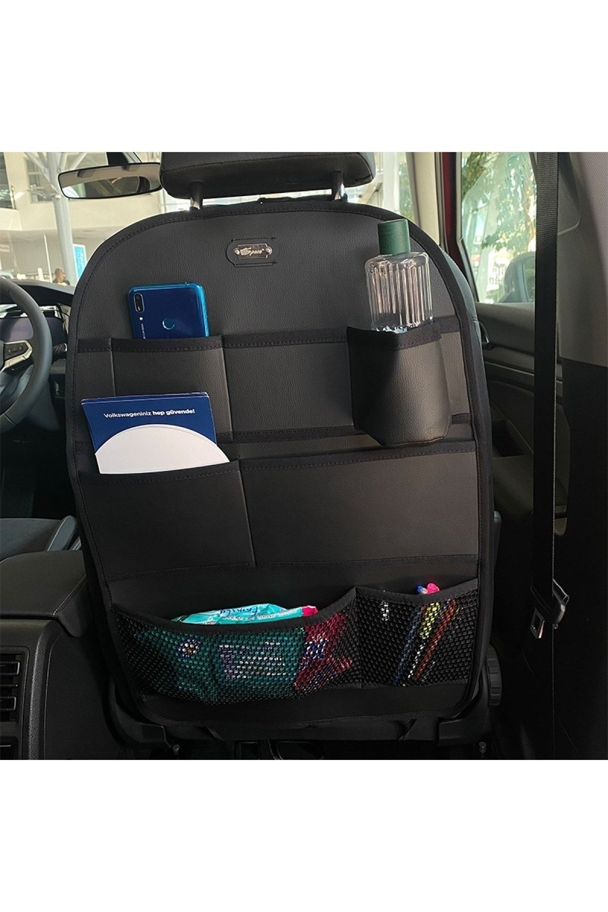 deniztuning-Renault Fluence Luxury Leather Organizer Seat Back Organizer Protector Black Set of Two 2