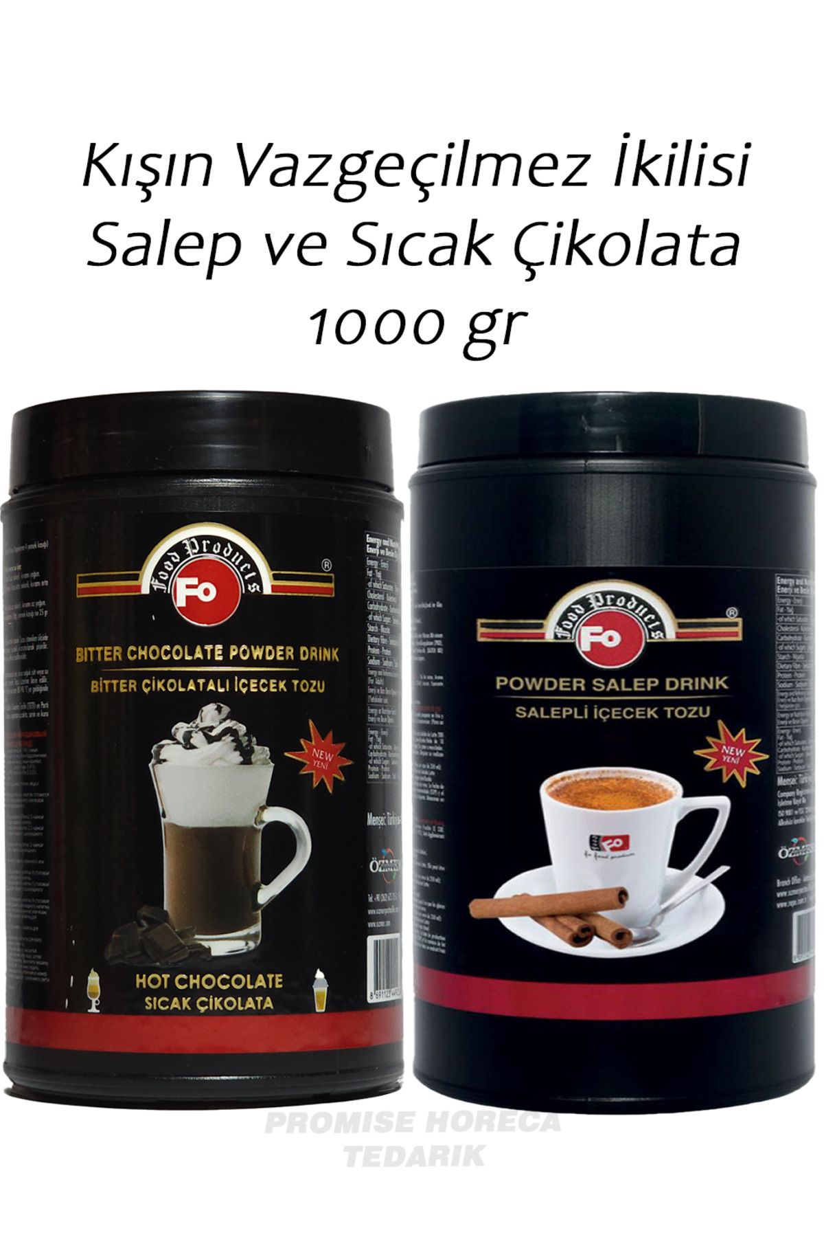 FO Salep Ve Bitter Sıcak Çikolata 2x1000gr 2'li Paket