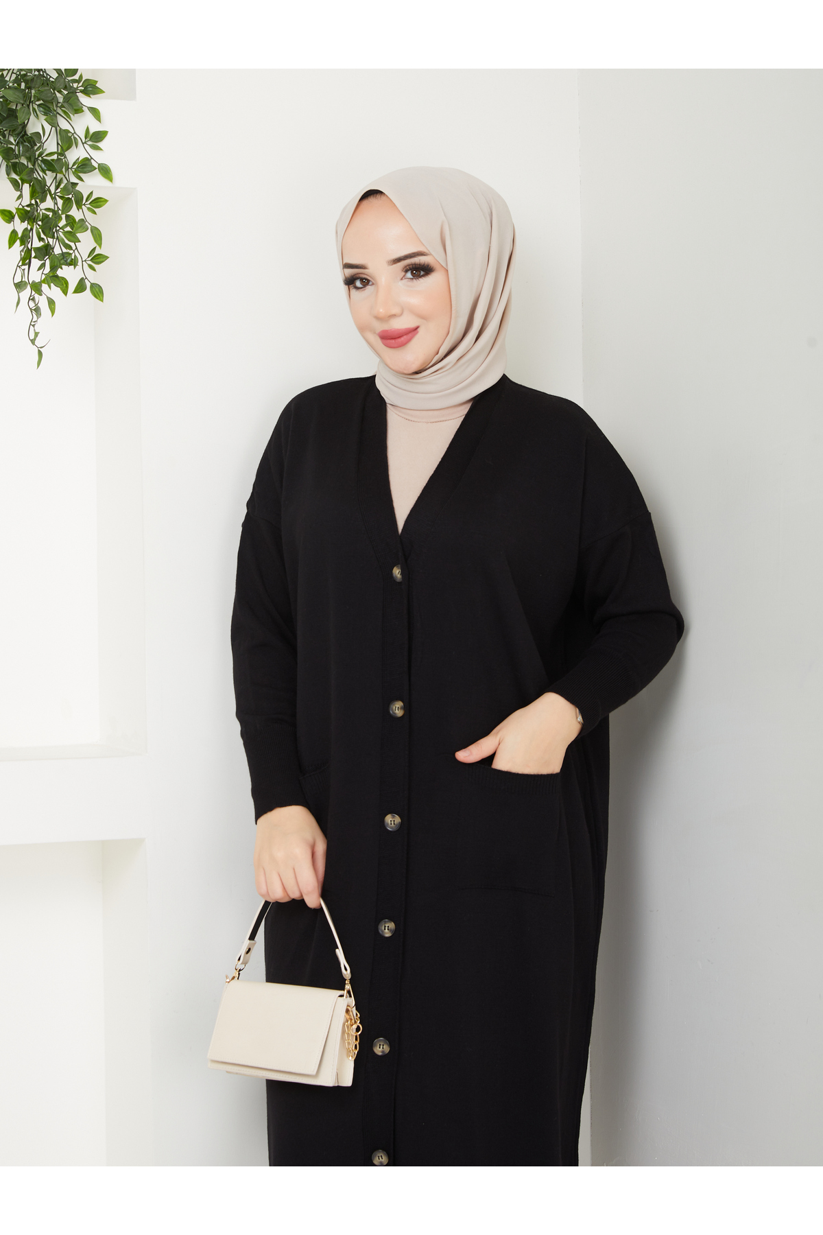 MODAMÜNASİP  Harika Yumuşacık Hafif Yarasa Kol Triko Hırka - Görsel 6