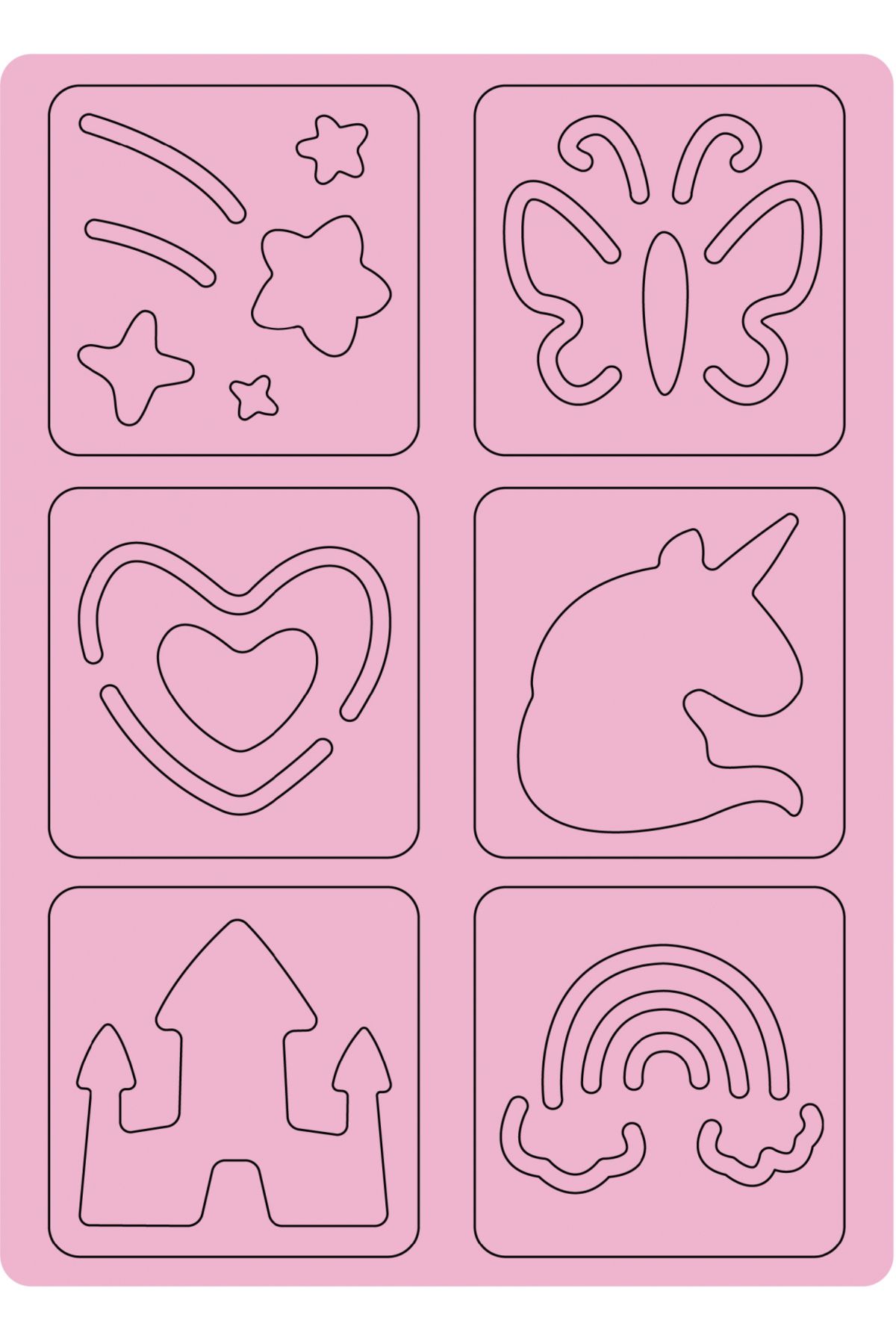 AVENİR-Scraper set with stencils - Unicorns 3