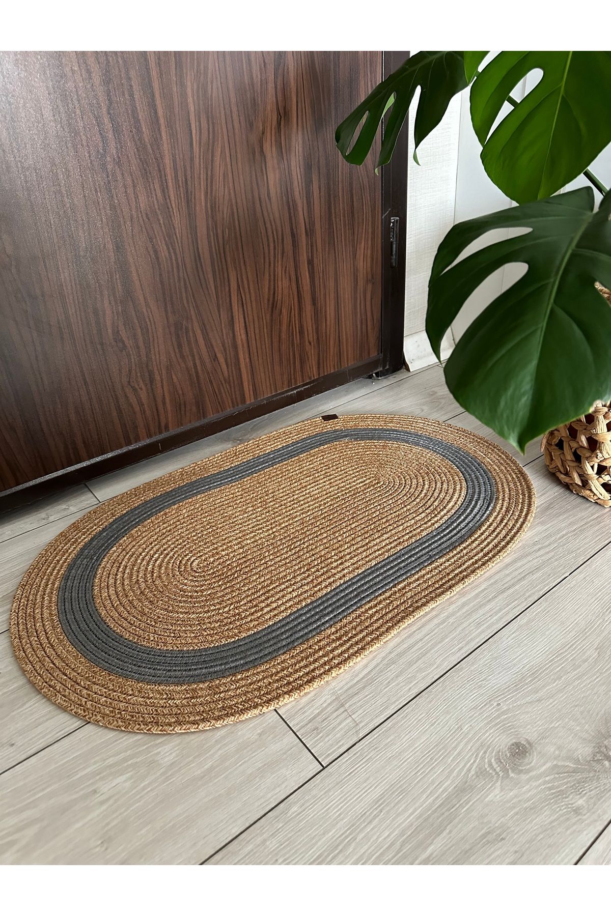 ERSU AHAT HOME DESİGN EA-Wicker Patterned Jute Mat - Door, Bathroom, Balcony Carpet 3