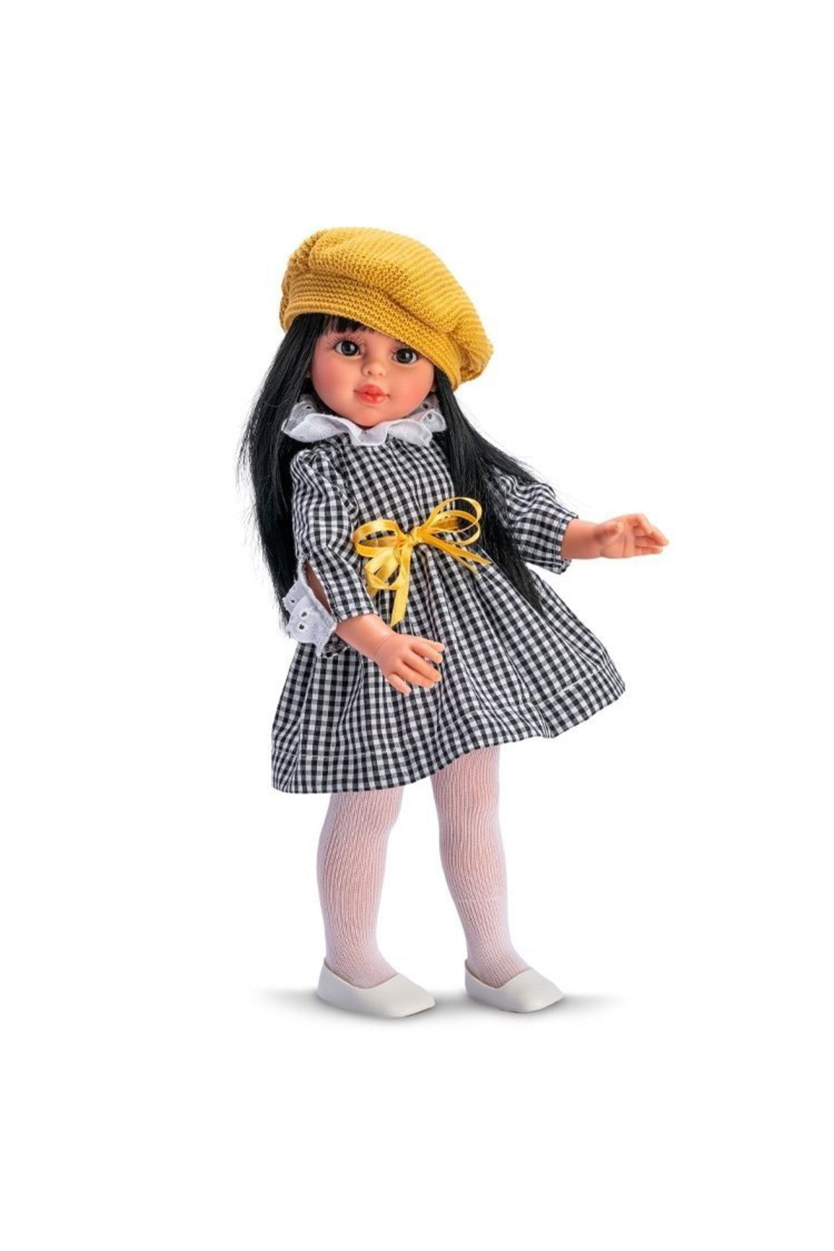 Asivil S.L. Papusa Sabrina Bruneta Cu Rochita Si Bascuta Galbena 40cm - One Size