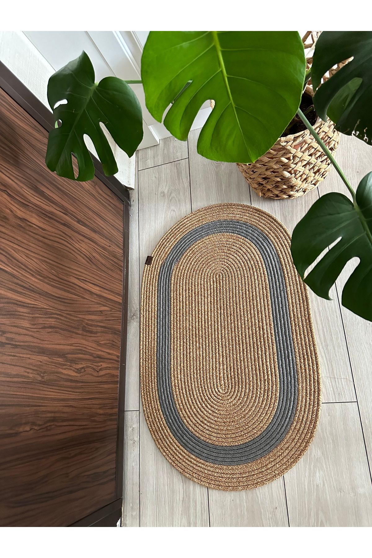 ERSU AHAT HOME DESİGN EA-Wicker Patterned Jute Mat - Door, Bathroom, Balcony Carpet 5