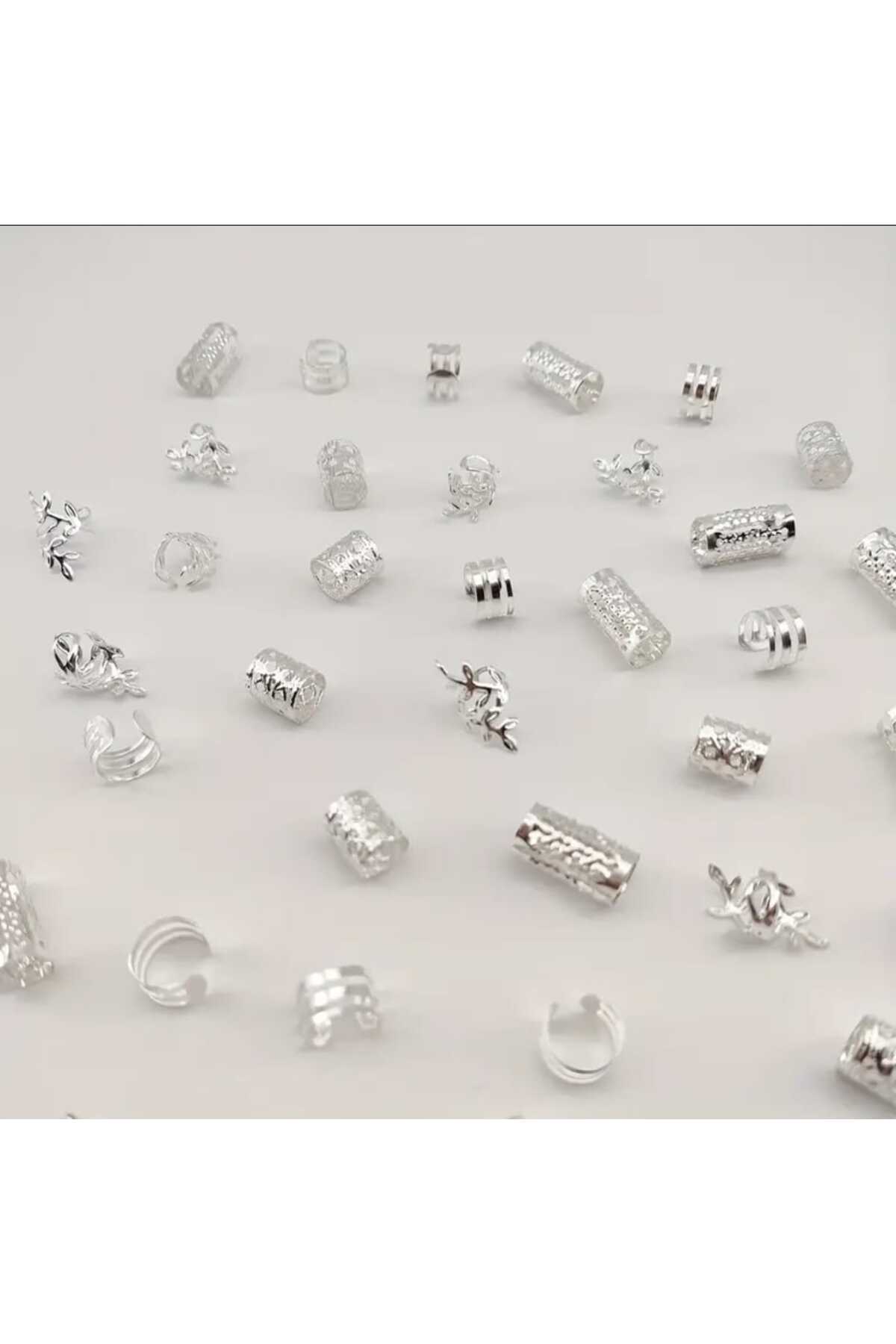 Bacoss Bohem Saç Halkası Saç Küpesi Yapraklı Model Seti 10 Lu Hair Charms ( Bc-1034 ) görsel 3